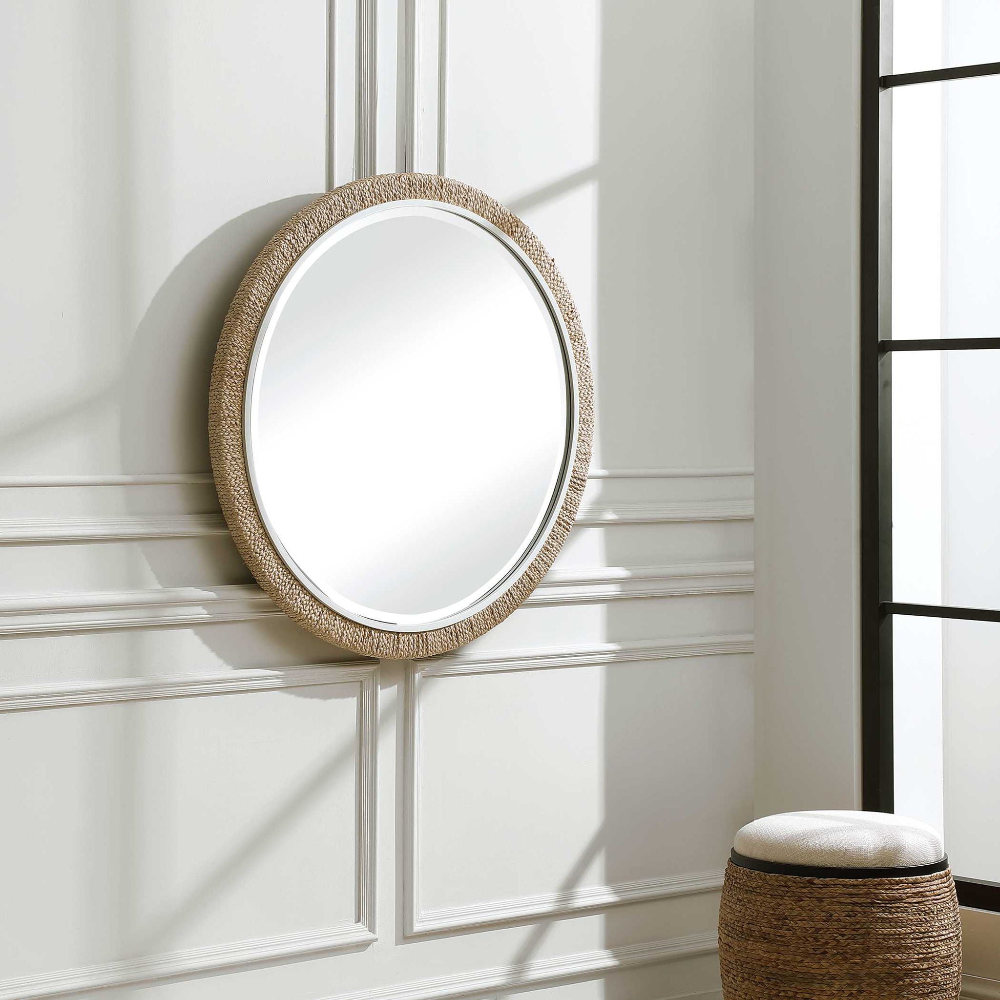 Carbet - Round Rope Mirror - Light Brown - Image 2