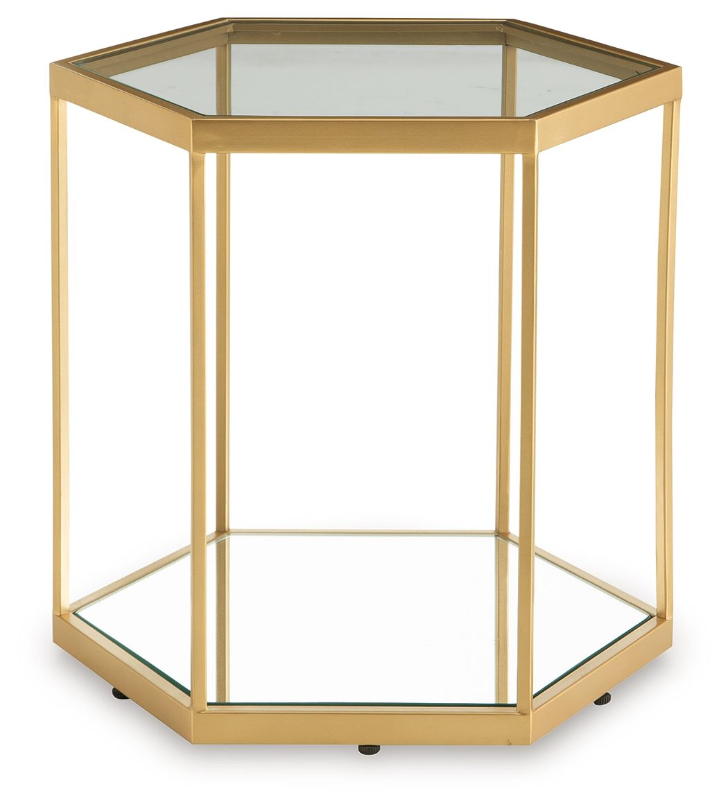 Veerwick - Accent Cocktail Table - Gold Finish - Image 3