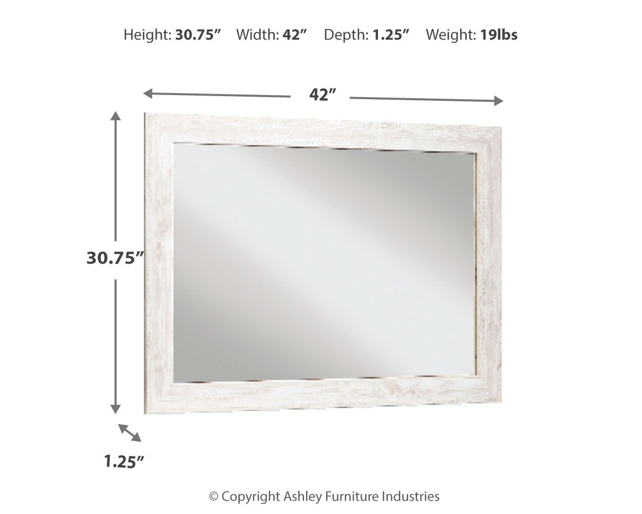 Paxberry - Bedroom Accent Mirror - Whitewash - Image 2