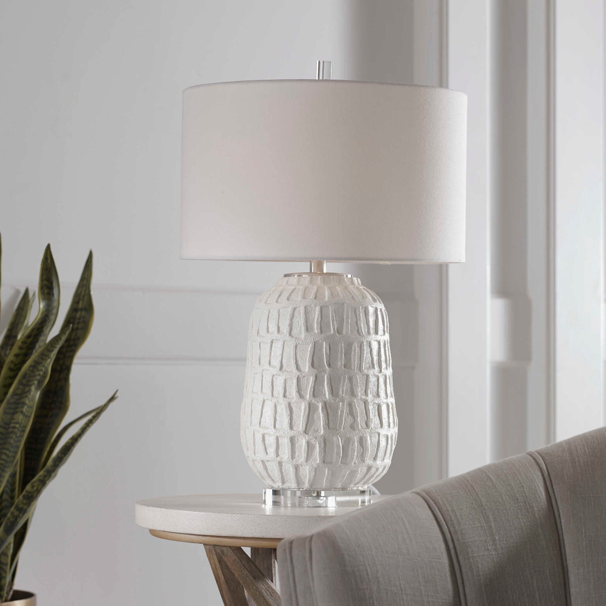 Caelina - Textured Table Lamp - White - Image 3