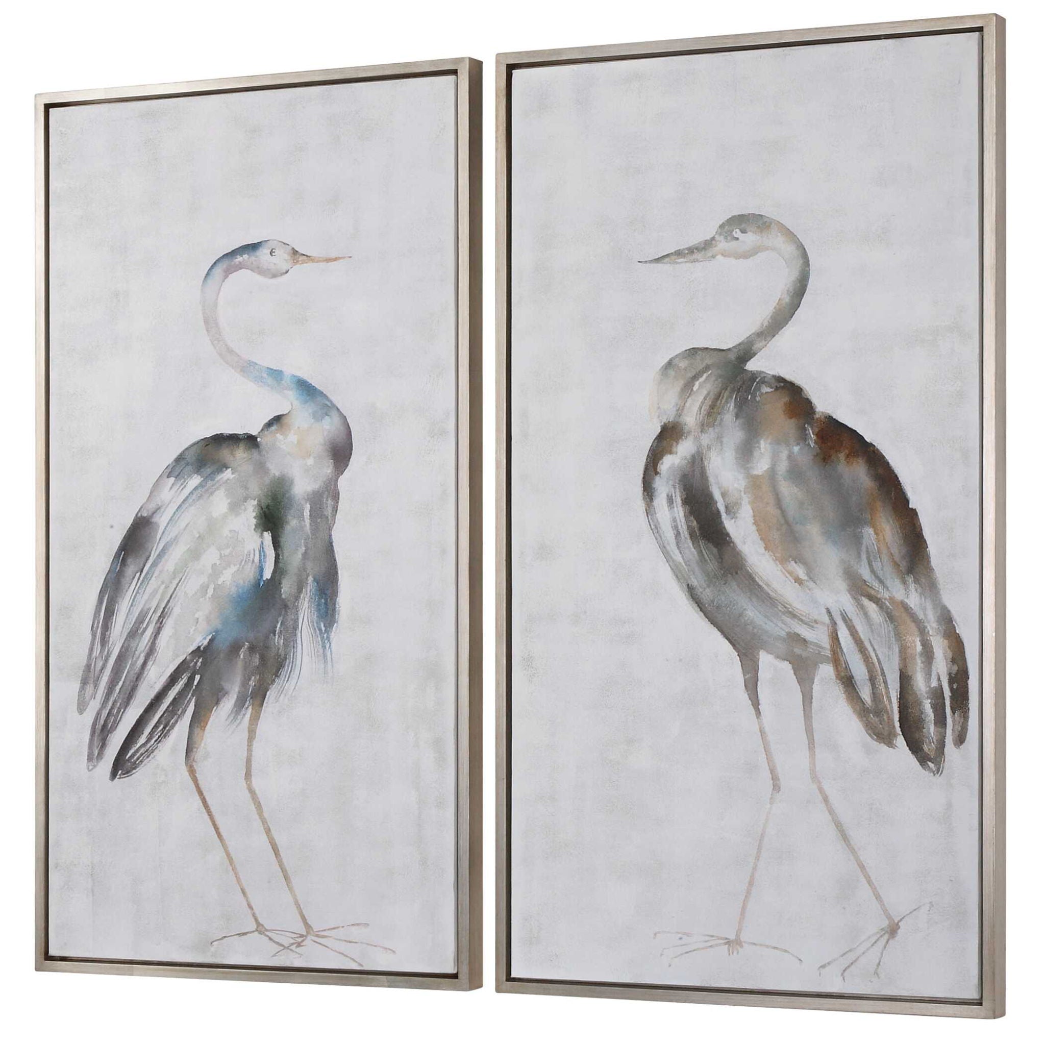Summer Birds - Framed Art (Set of 2) - Pearl Silver - Image 2