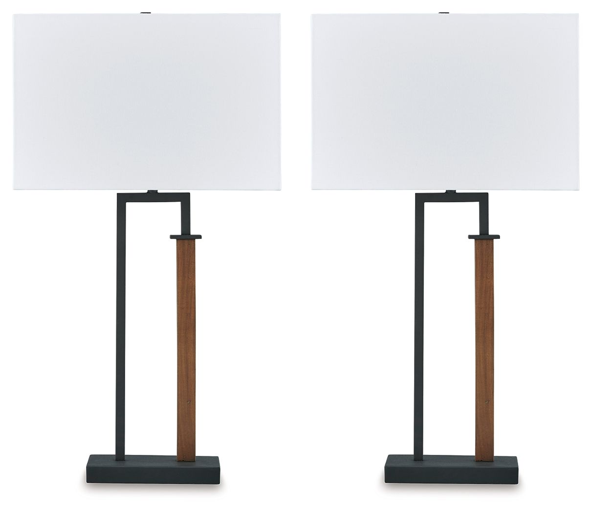 Voslen – Metal Table Lamp (Set of 2) – Black / Brown