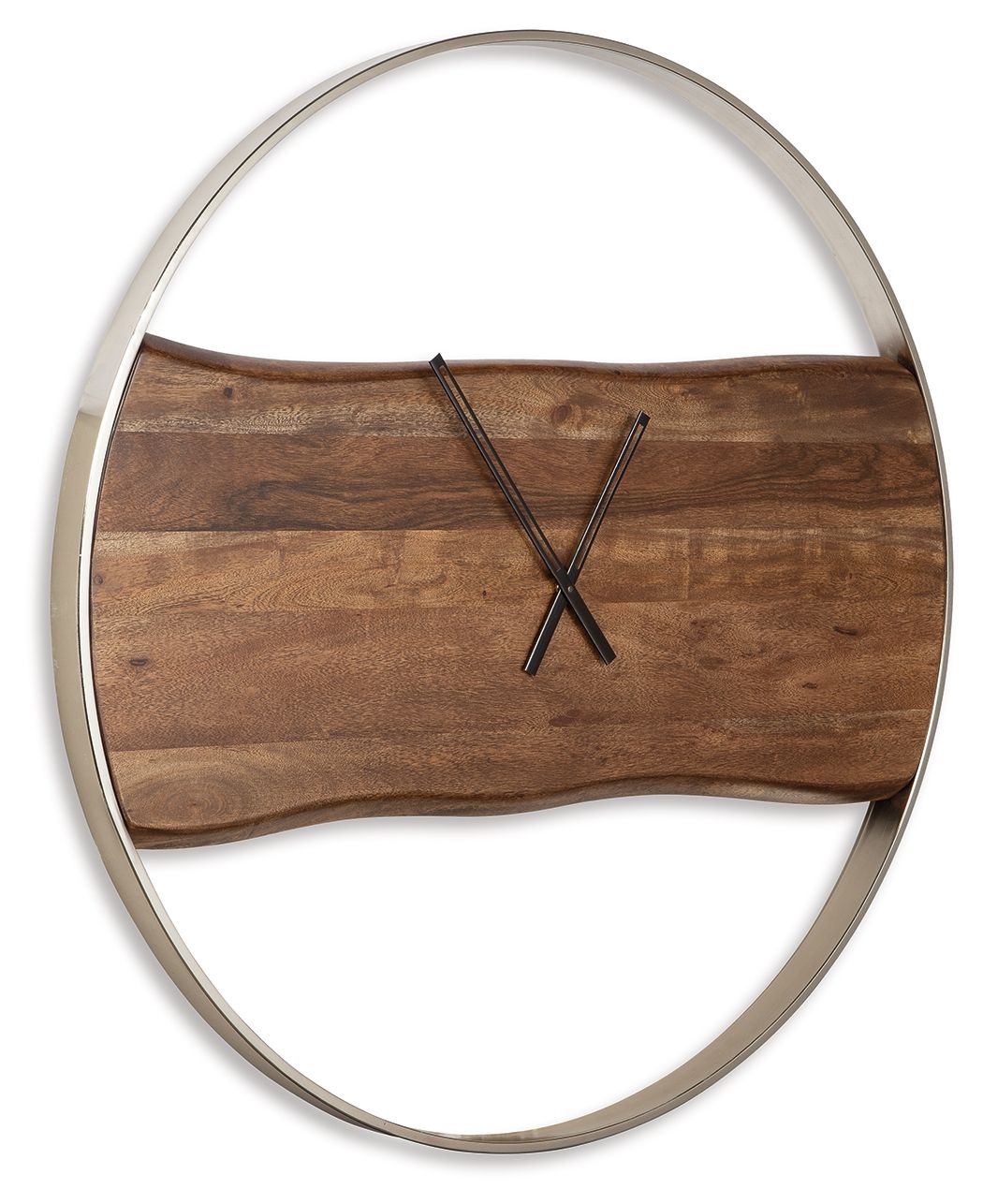 Panchali – Wall Clock – Brown / Silver Finish