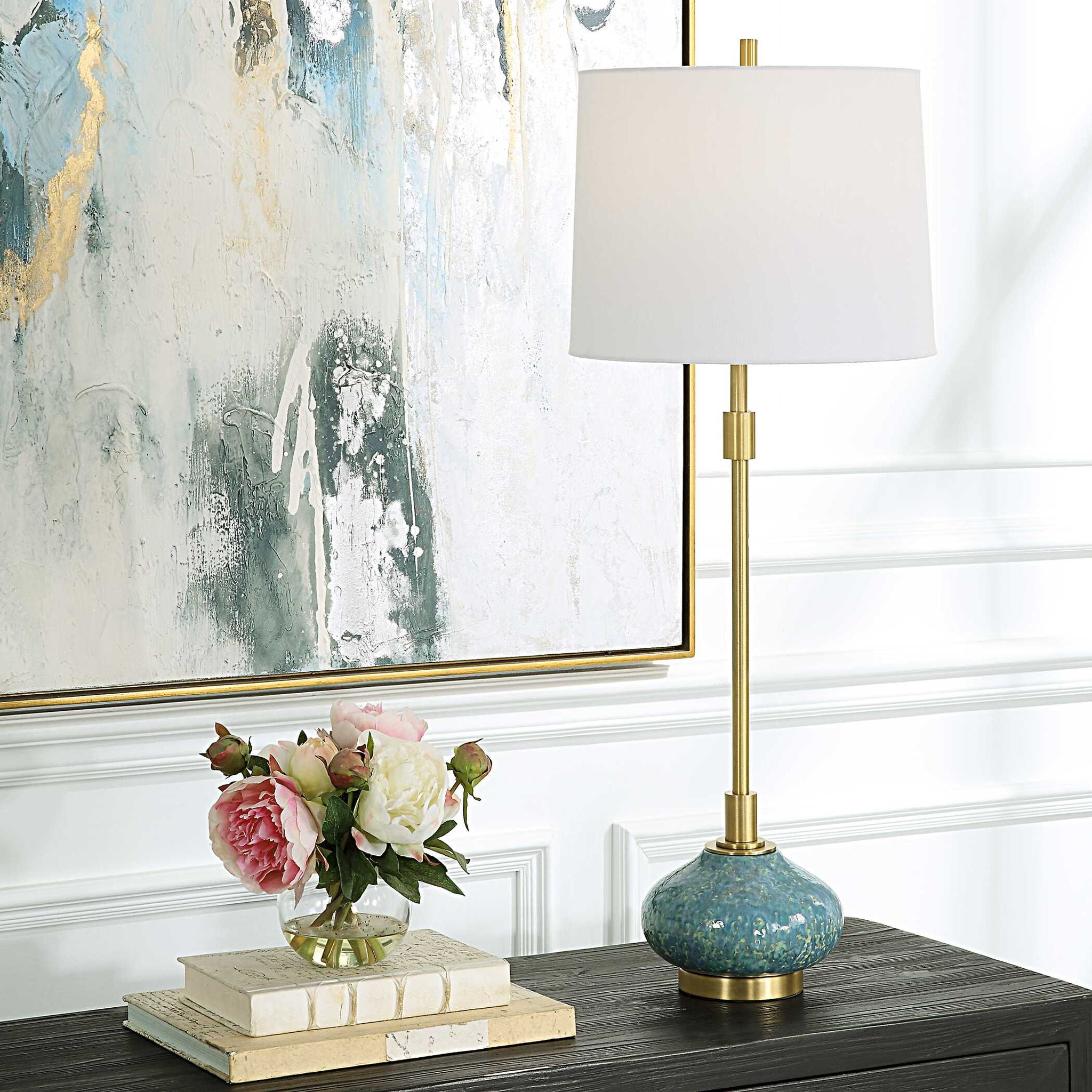 Kaimana - Aged Buffet Lamp - Blue - Image 2