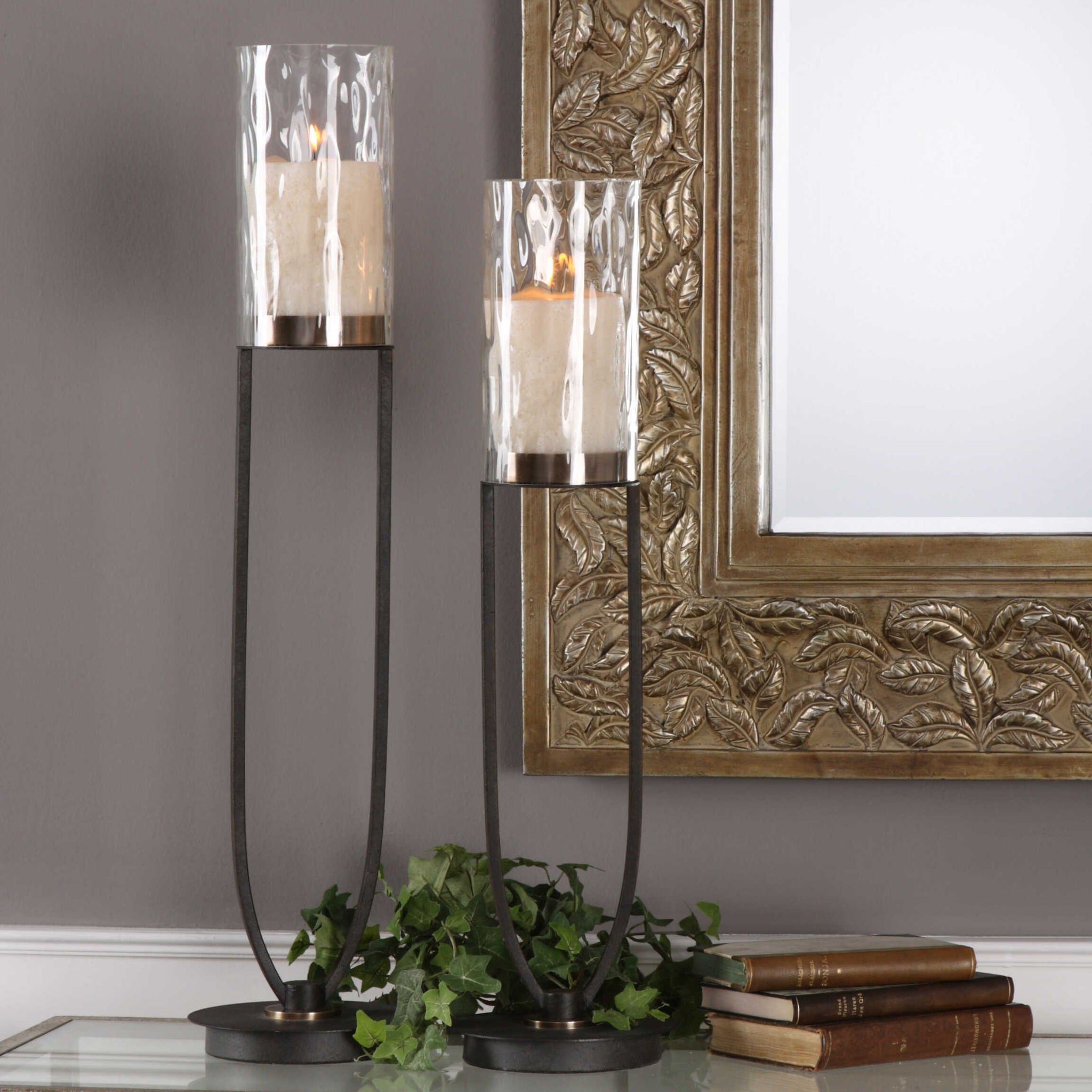 Durga - Iron Work Candleholders (Set of 2) - Black - Image 2
