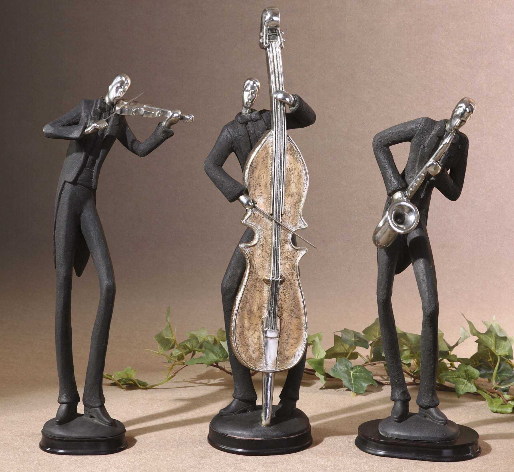 Musicians - Decorative Figurines (Set of 3) - Black - Image 2