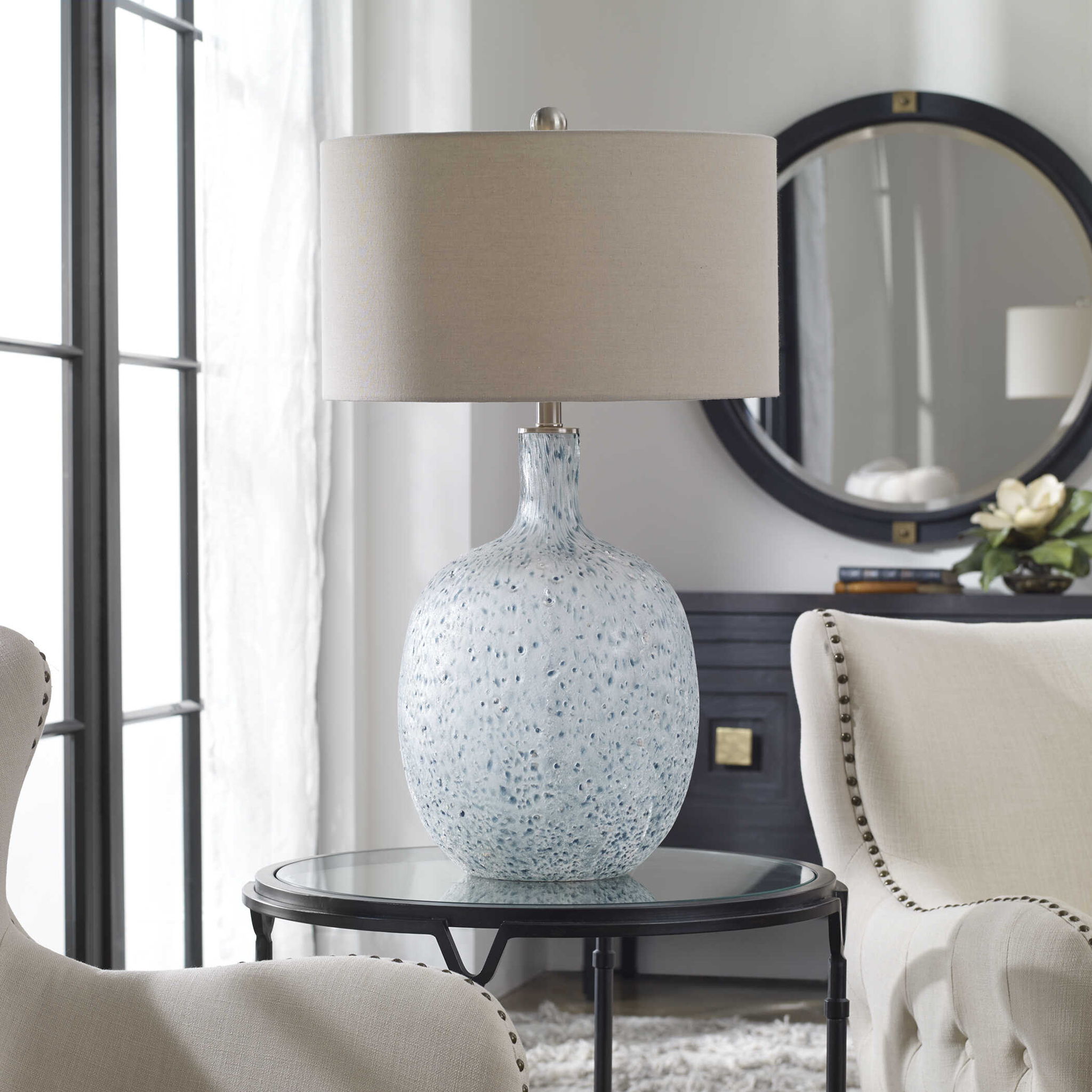 Oceaonna - Glass Table Lamp - Light Blue - Image 3