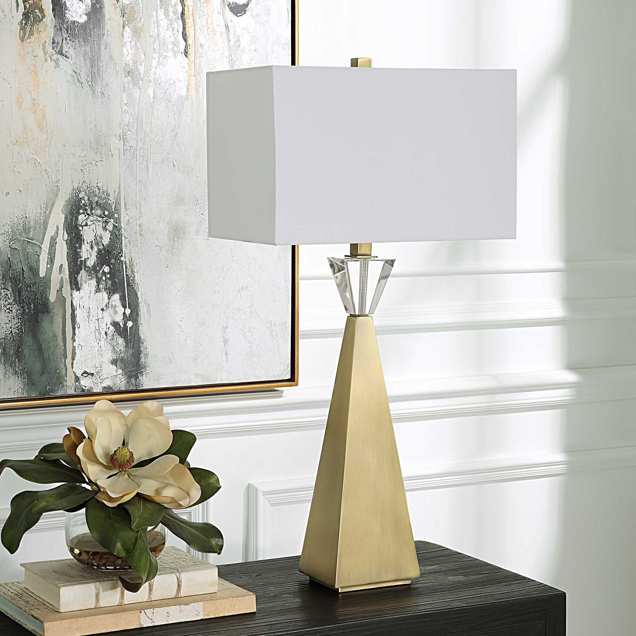 Arete - Modern Brass Table Lamp - Gold - Image 3