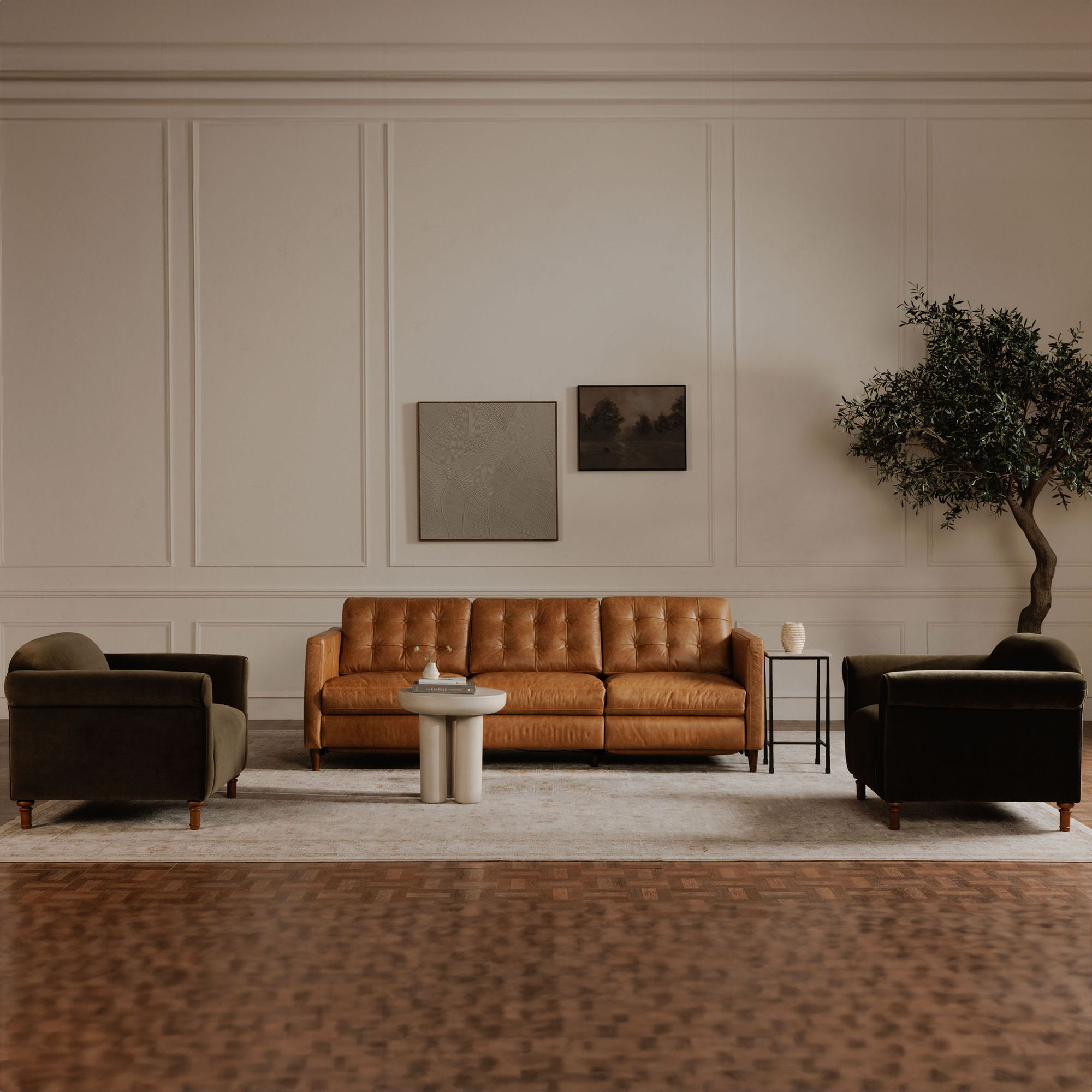 Bridgers - Leather Power Recliner Sofa - Tan - Image 2