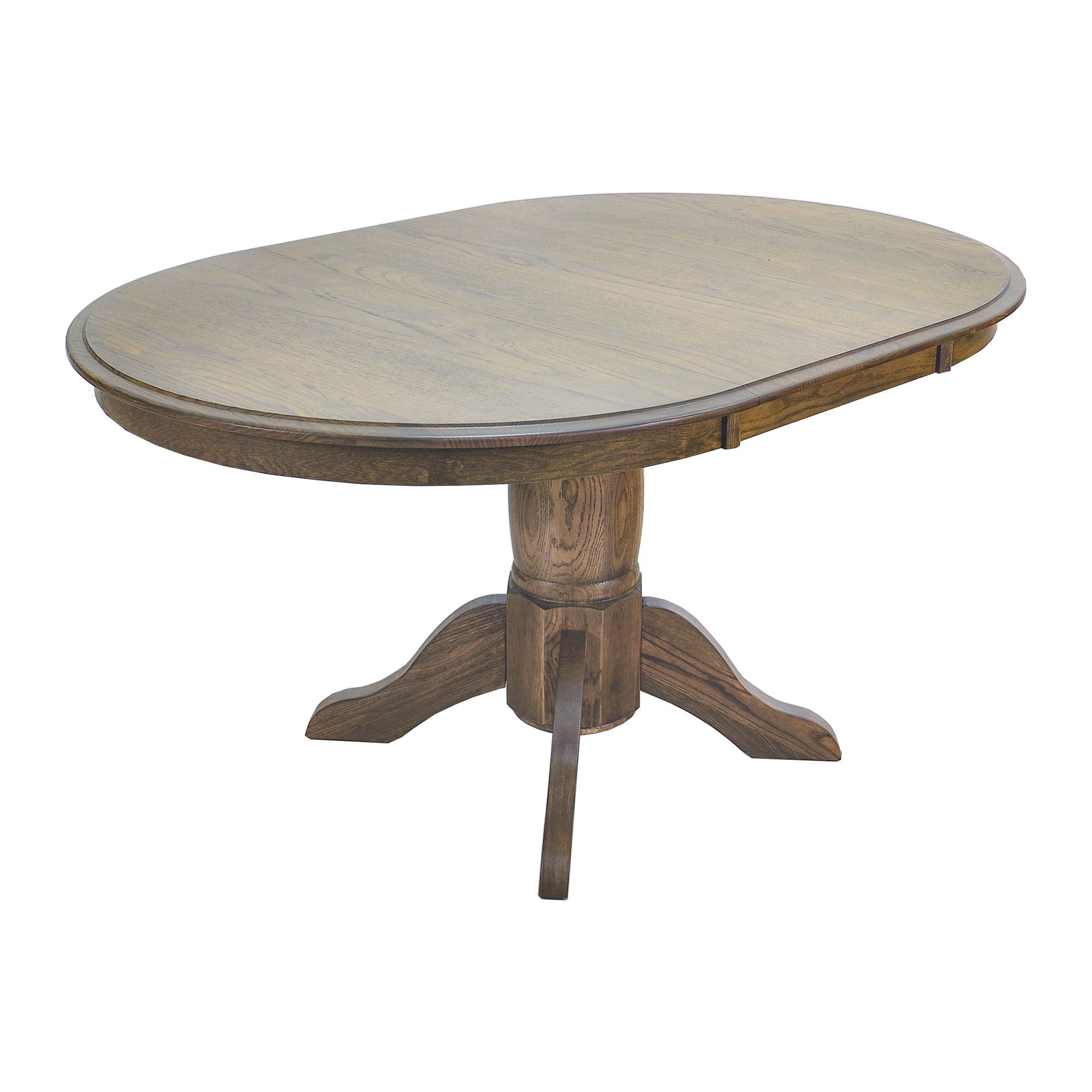 Colonial Oak – Round Pedestal Table – Weathered Chestnut