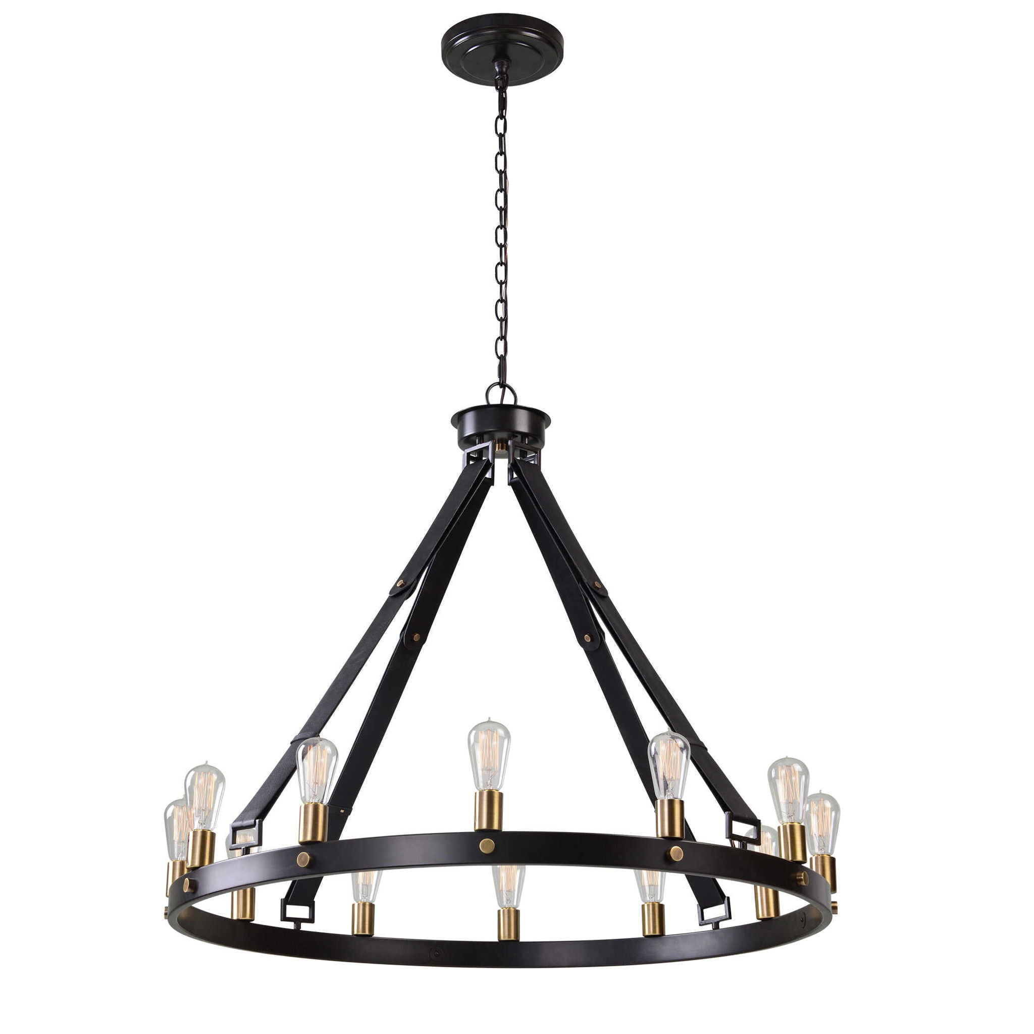 Marlow - 12 Light Circle Chandelier - Black - Image 3