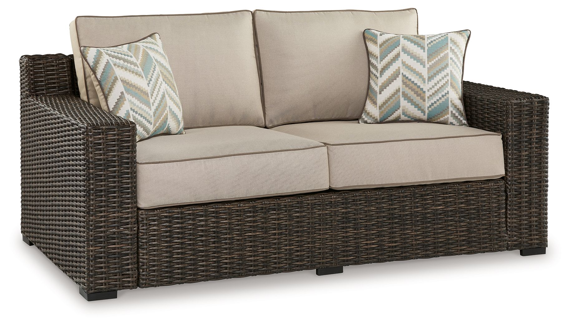 Coastline Bay - Loveseat W/Cushion - Brown - Image 1