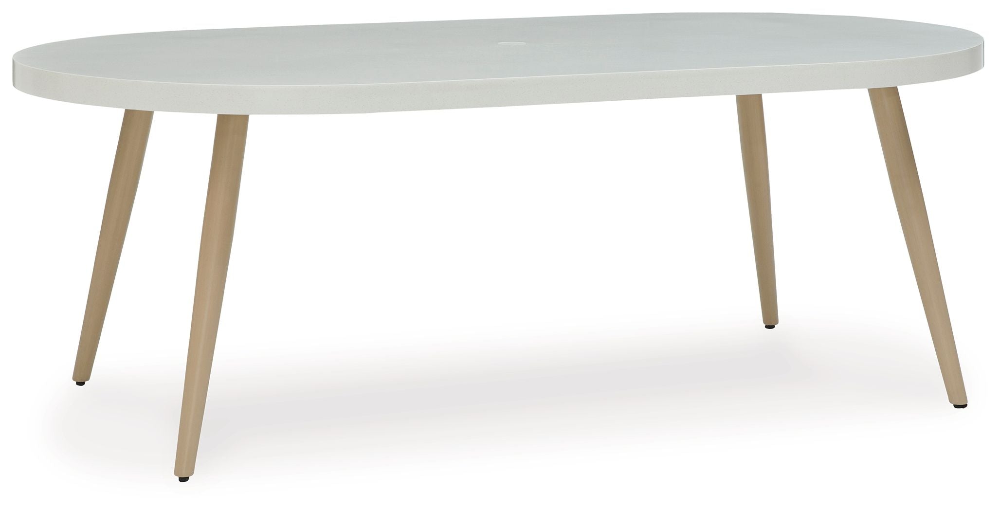 Seton Creek - Oval Dining Table With Umb Opt - White - Image 1