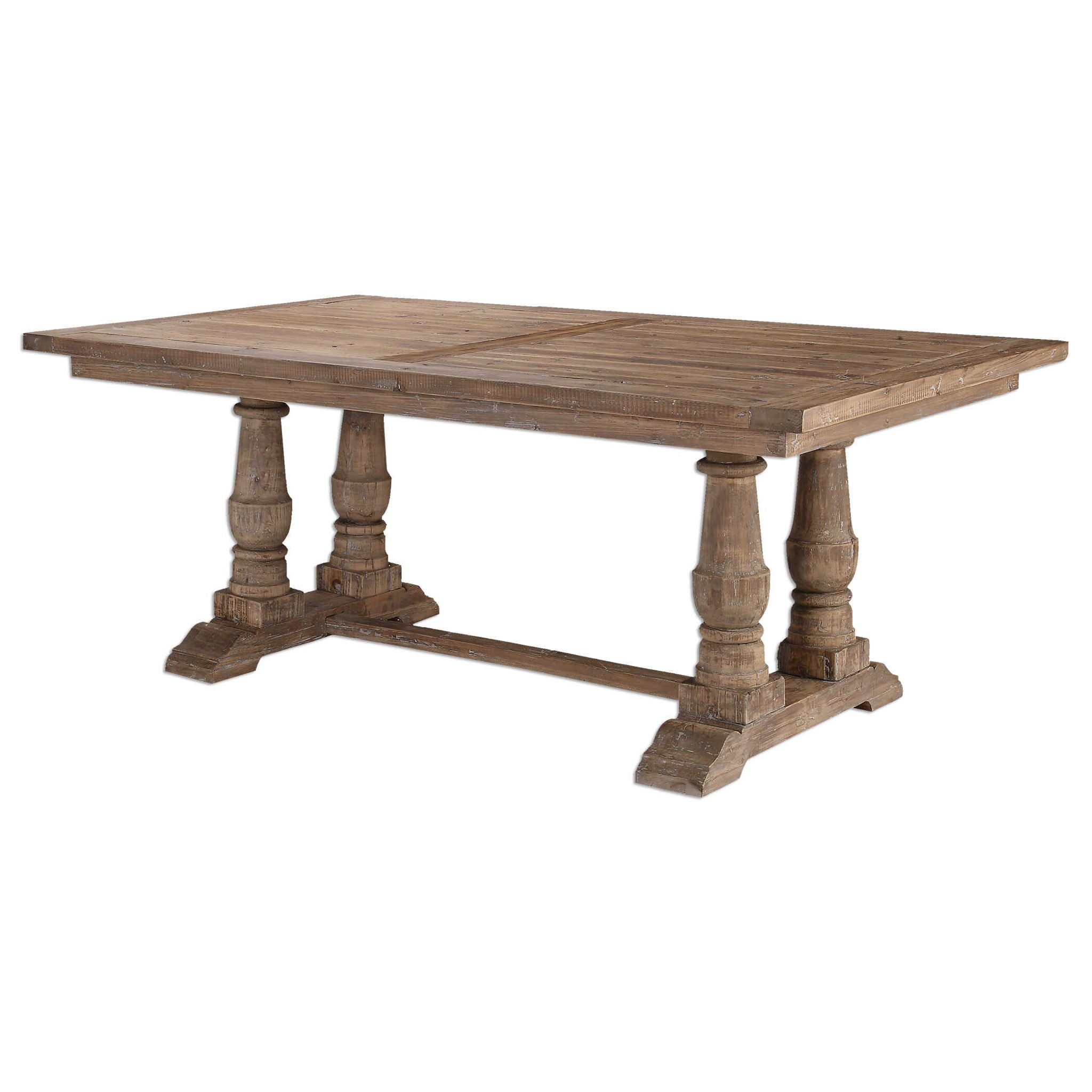 Stratford - Salvaged Wood Dining Table - Light Brown - Image 3