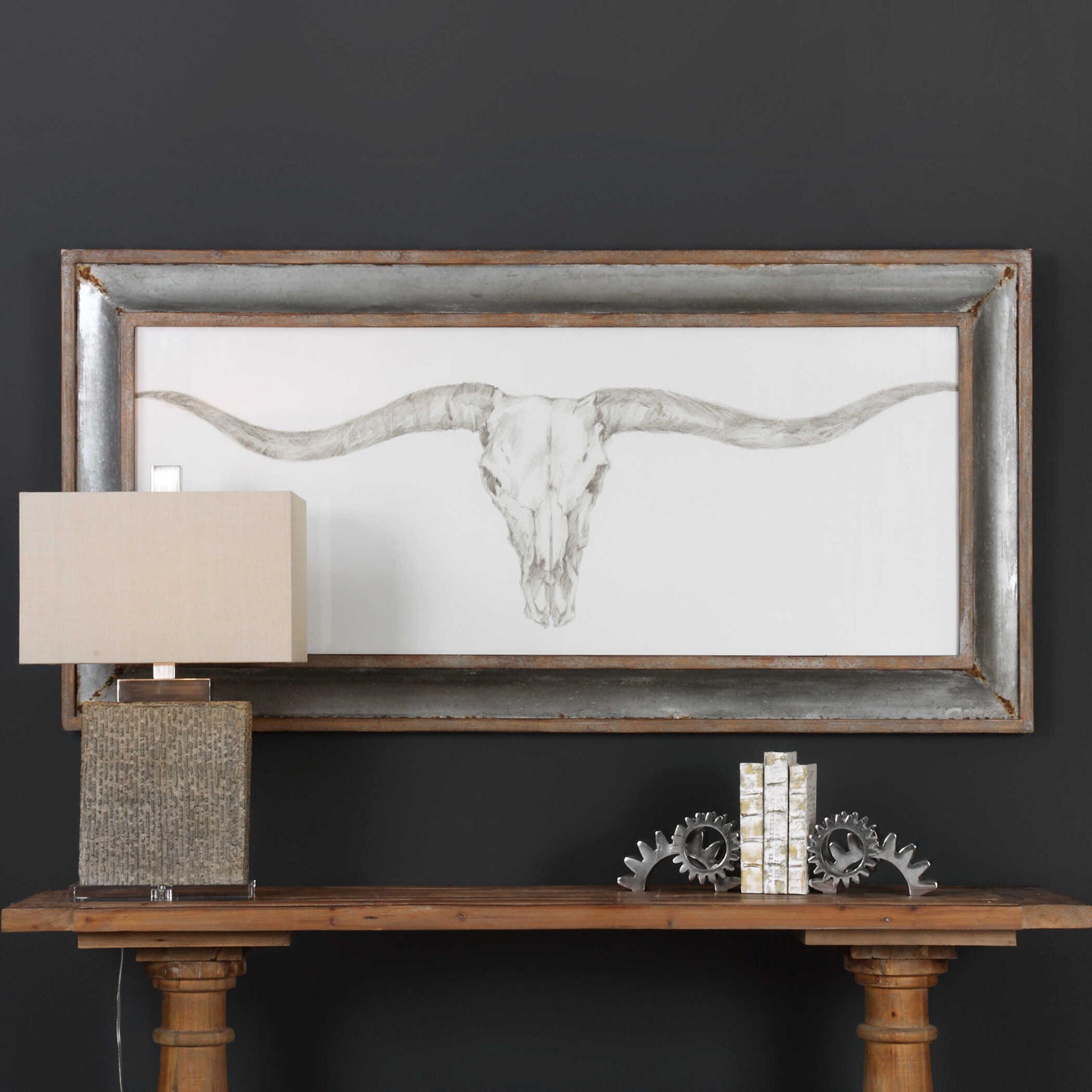 Western Skull Mount - Print - Pearl Silver - Image 2