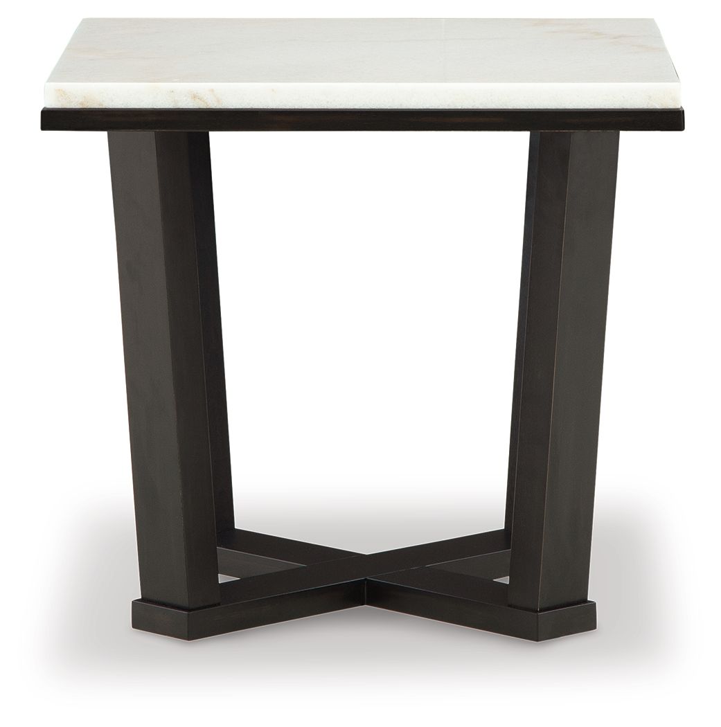 Fostead - Square End Table - White / Espresso - Image 3