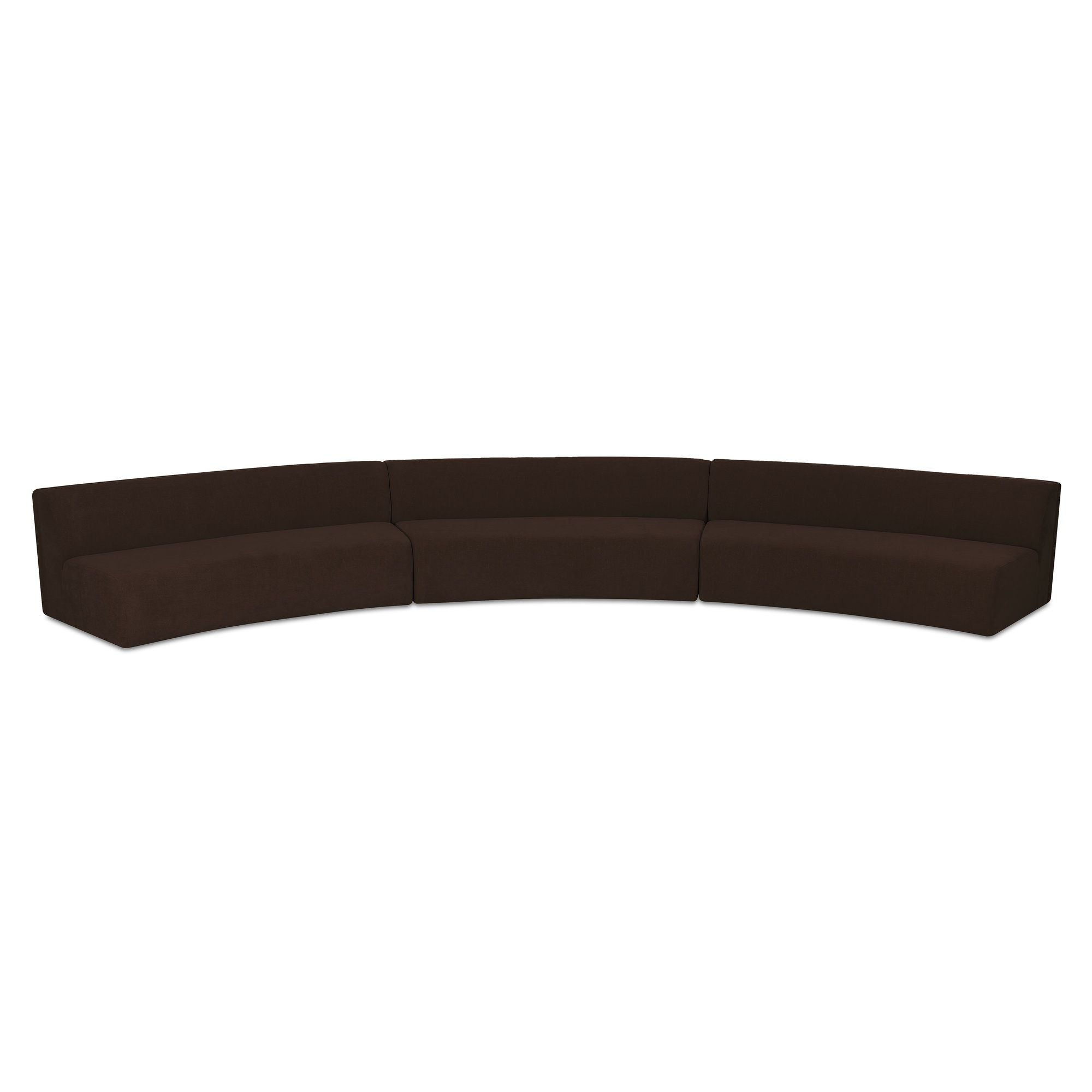 Naomi - 3 Piece Concave Modular Sectional - Dark Brown - Image 1