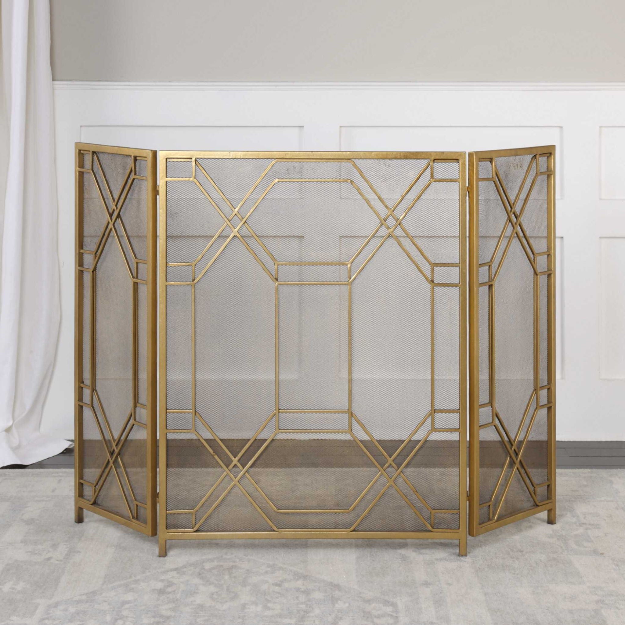 Rosen - Fireplace Screen - Gold - Image 2