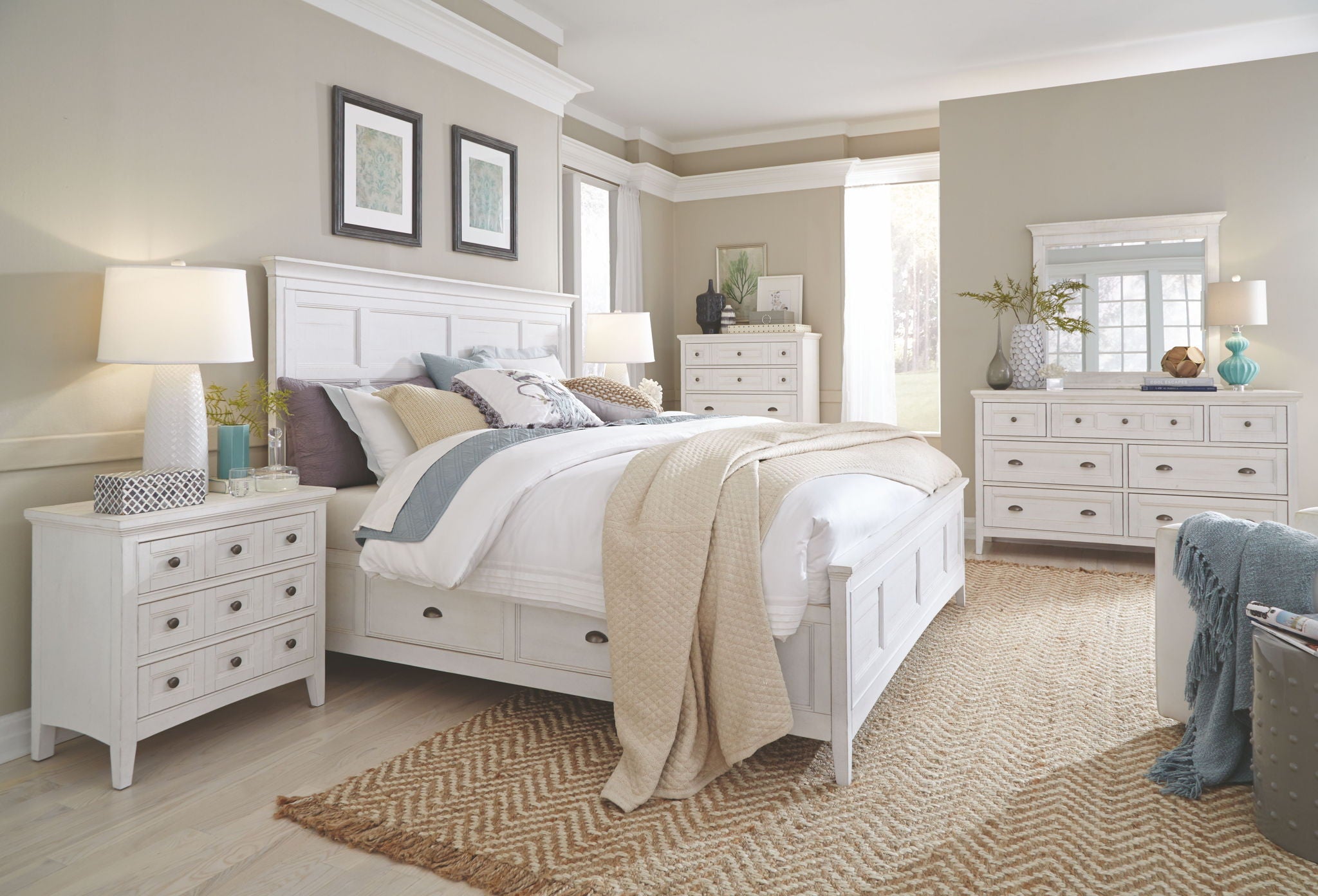 Heron Cove - Two Tone Drawer Chest - Chalk White And Dovetail Gray - Image 2