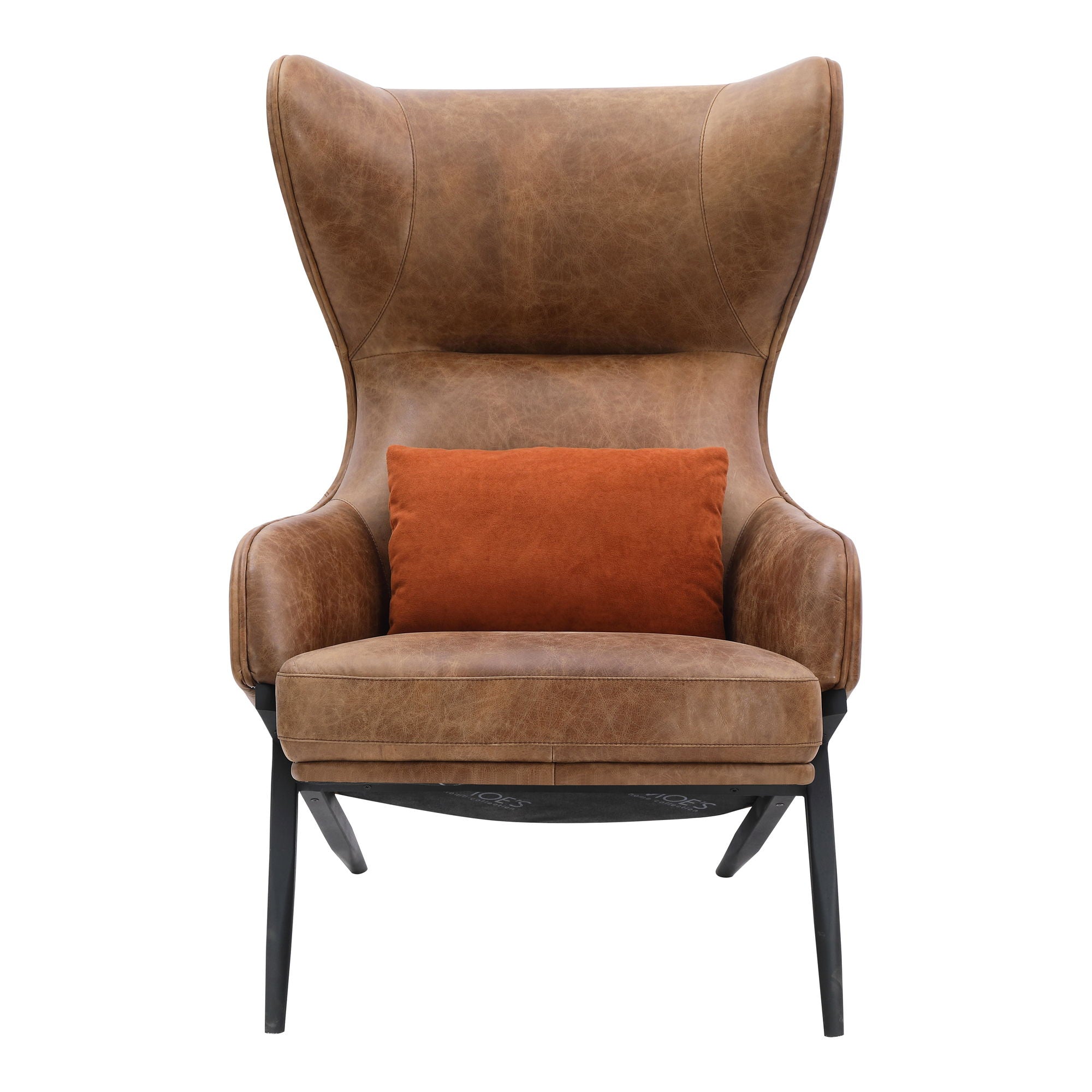 Amos – Leather Accent Chair – Light Brown