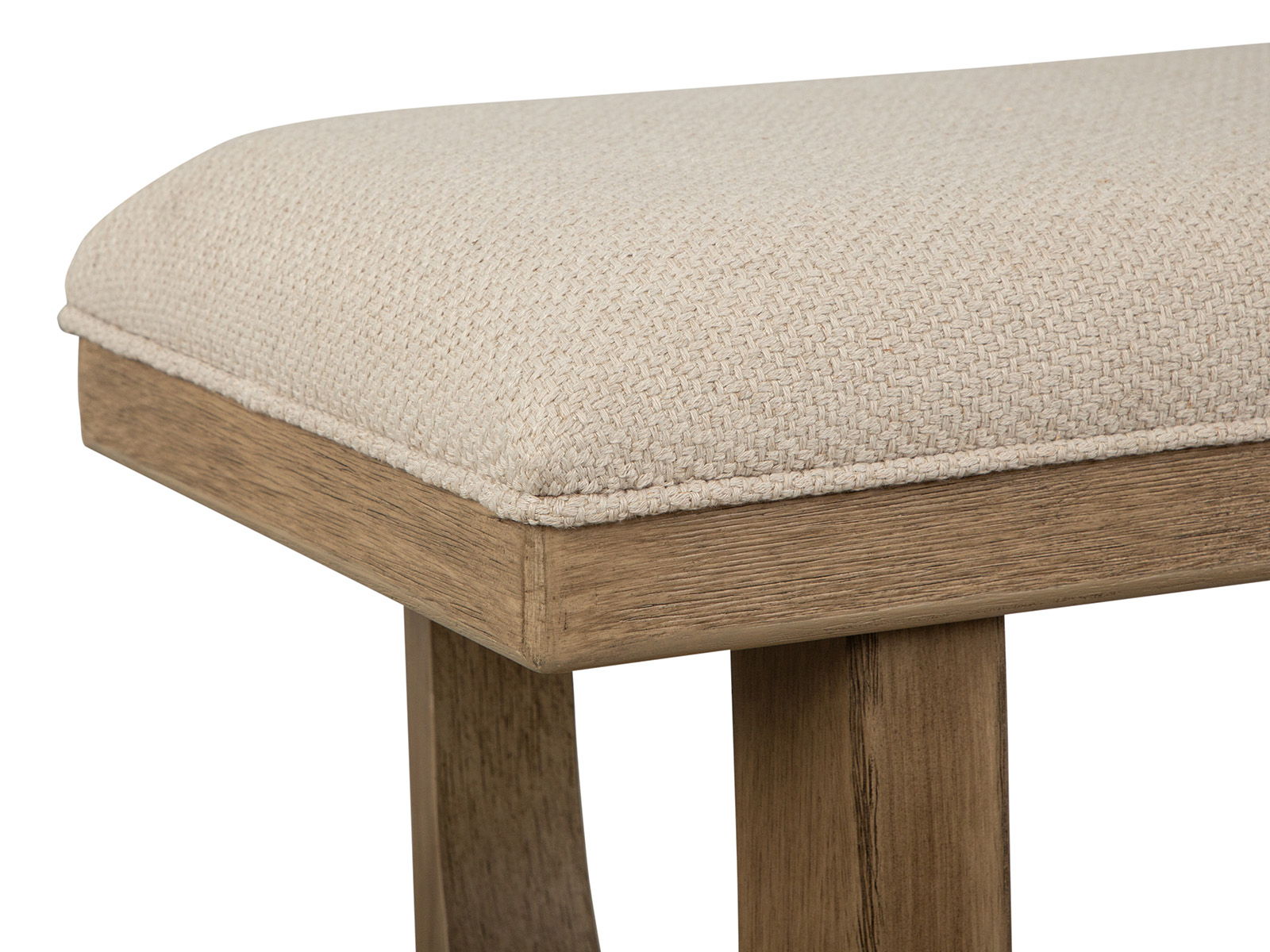 Tristan - Upholstered Backless Bench With U-Shaped Legs - Swiss Coffee - Image 3