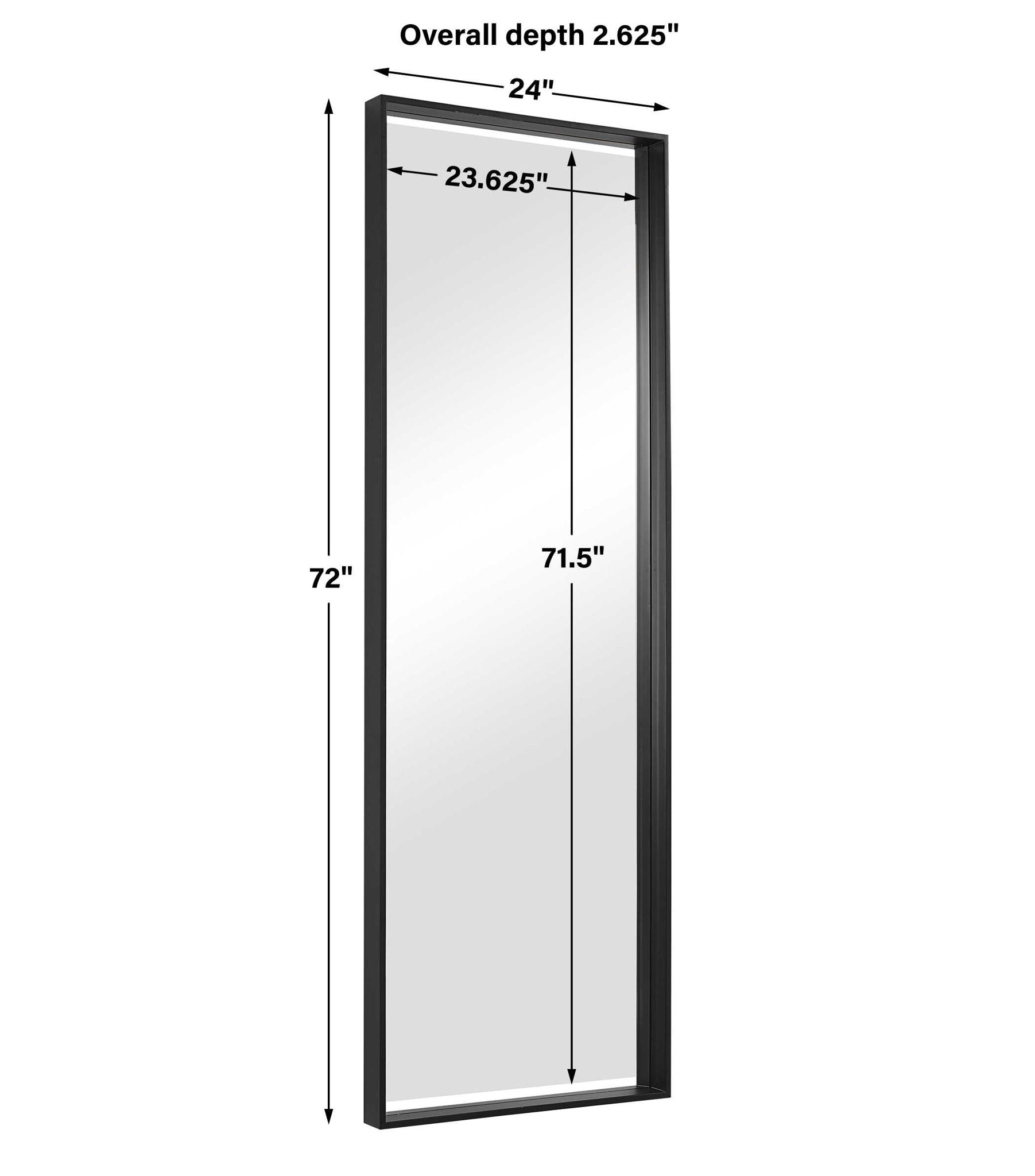 Kahn - Oversized Rectangular Mirror - Black - Image 2