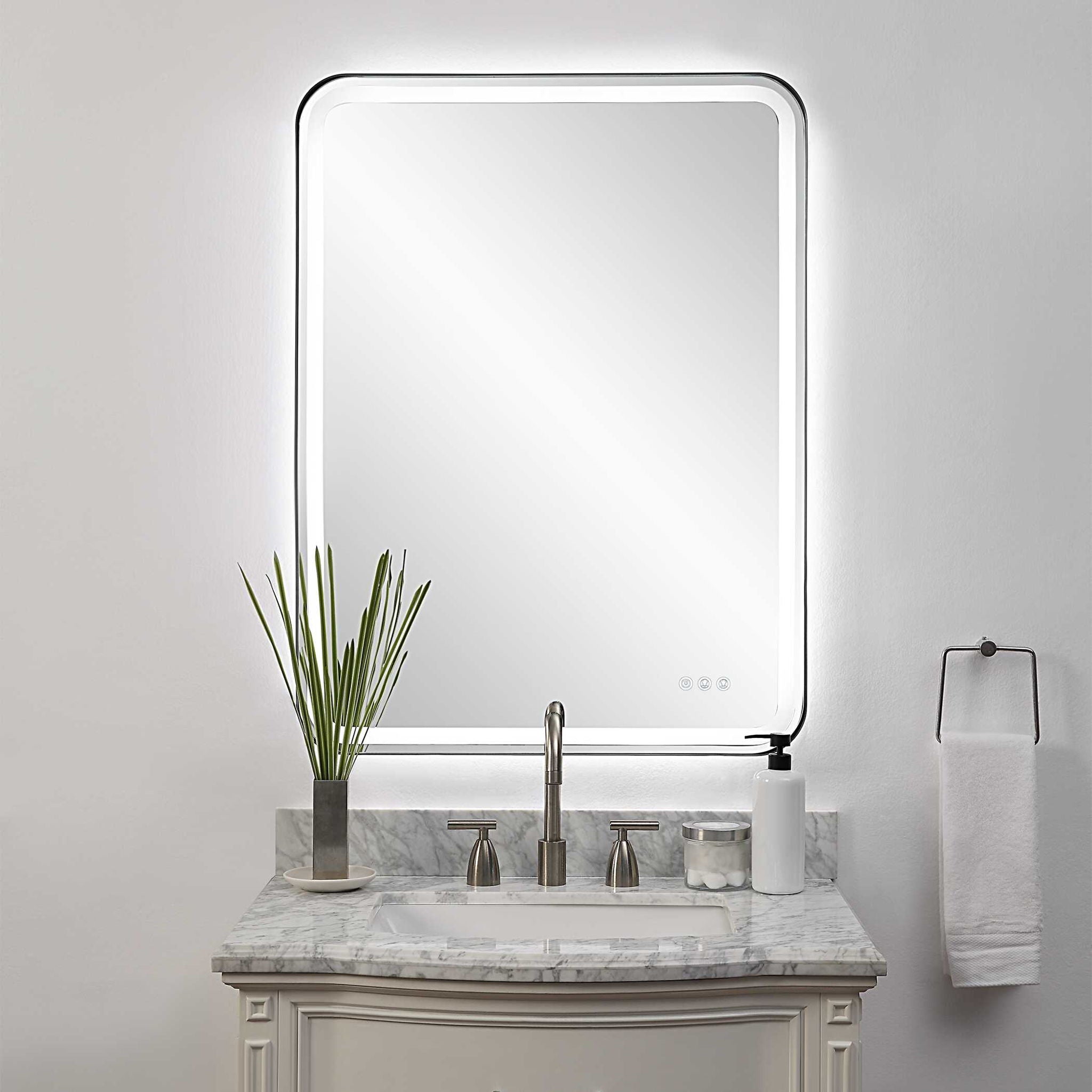 Crofton - Lighted Large Mirror - Black - Image 3