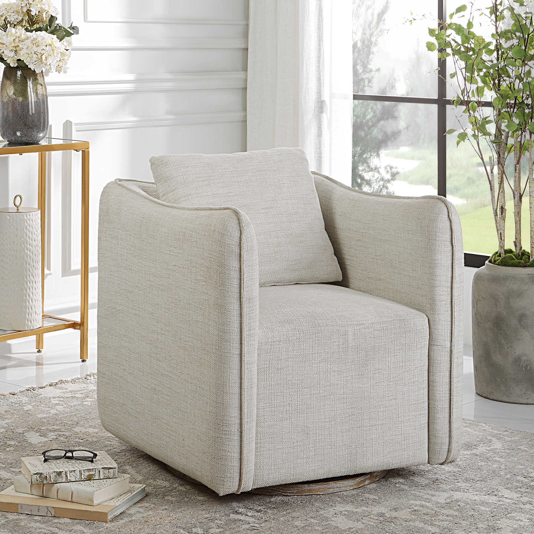 Corben - Swivel Armchair - Silver - Image 3