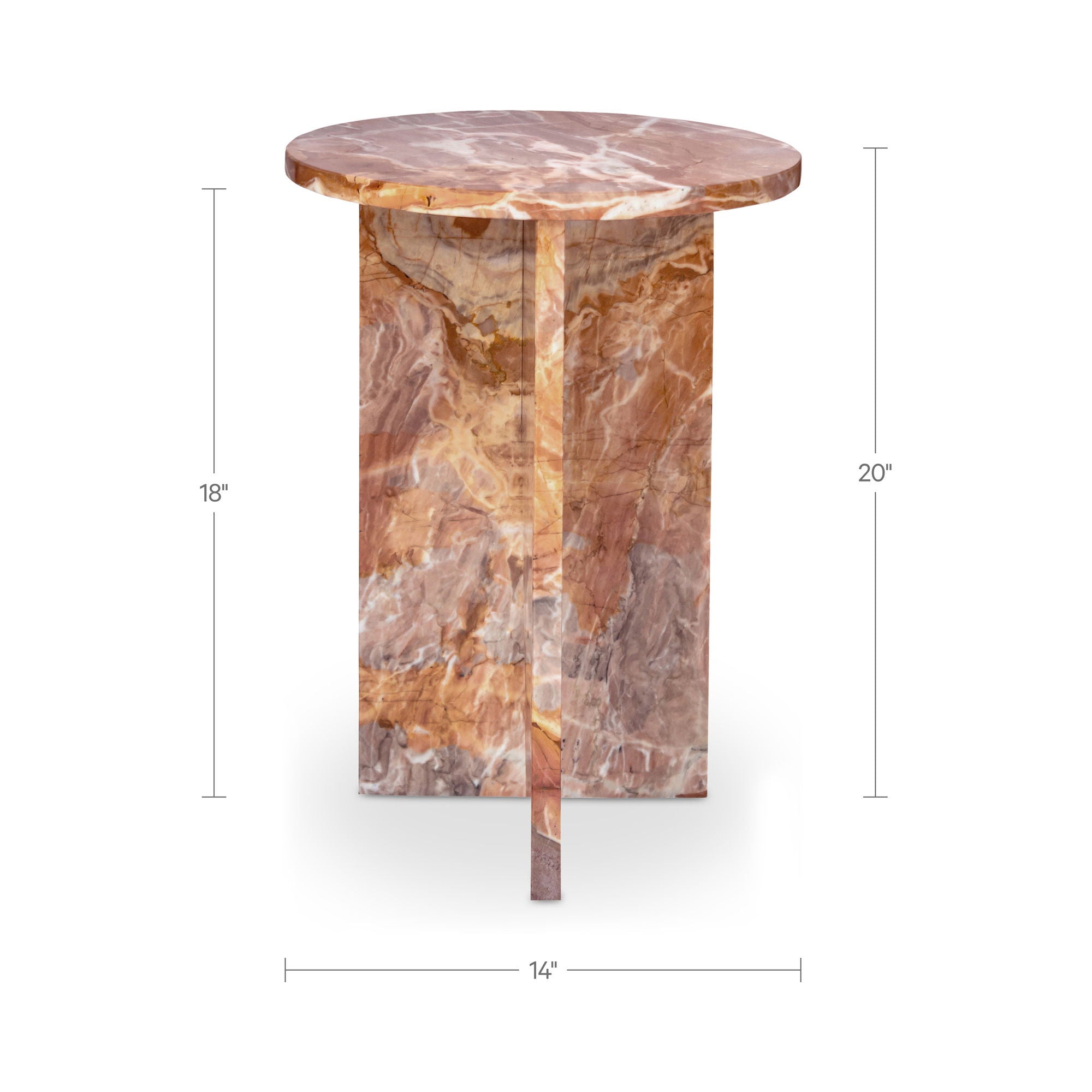 Grace - Accent Table Levante Marble - Orange - Image 2