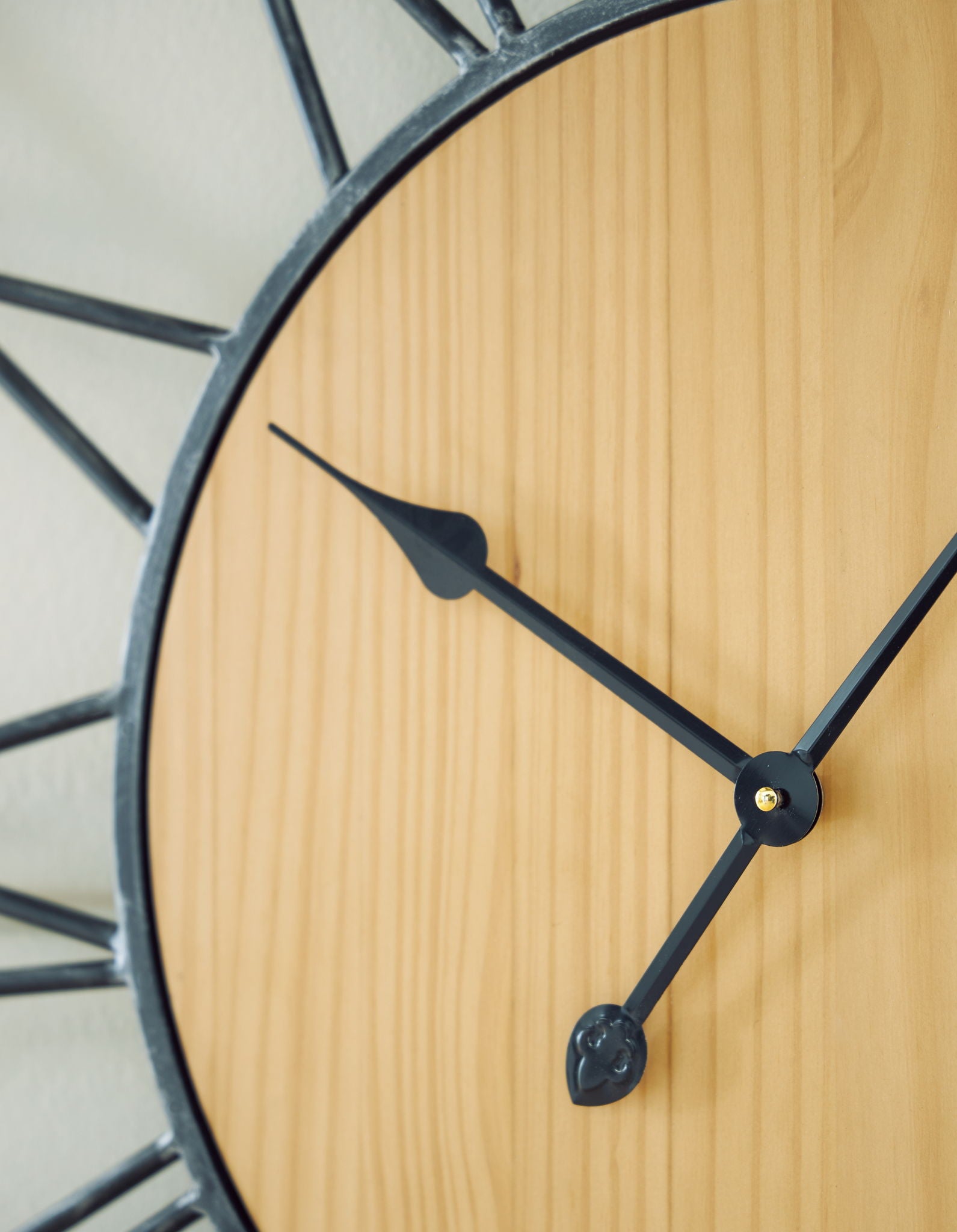 Brockett - Wall Clock - Black / Natural - Image 2