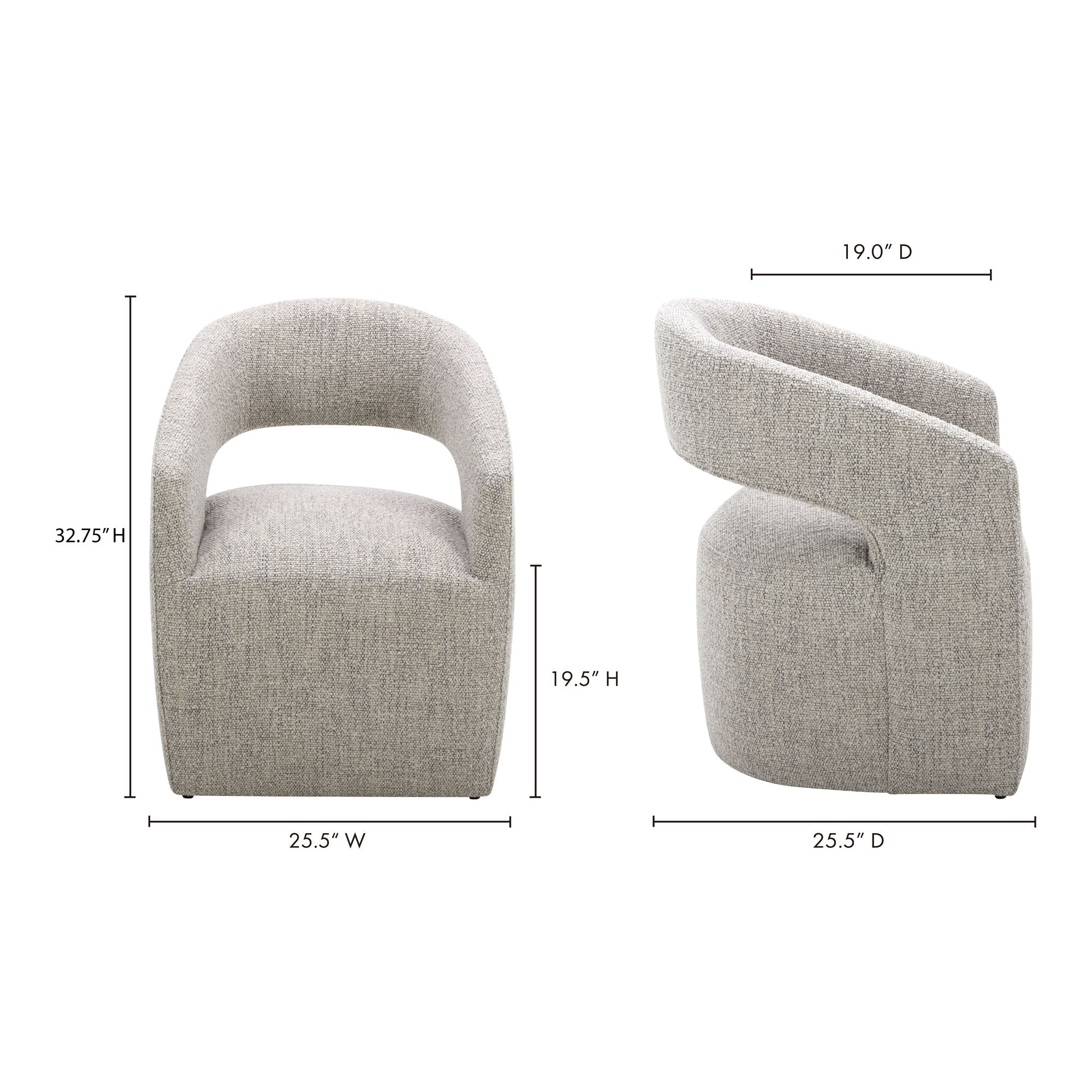 Barrow - Rolling Dining Room Chair - Gray Storm - Image 2