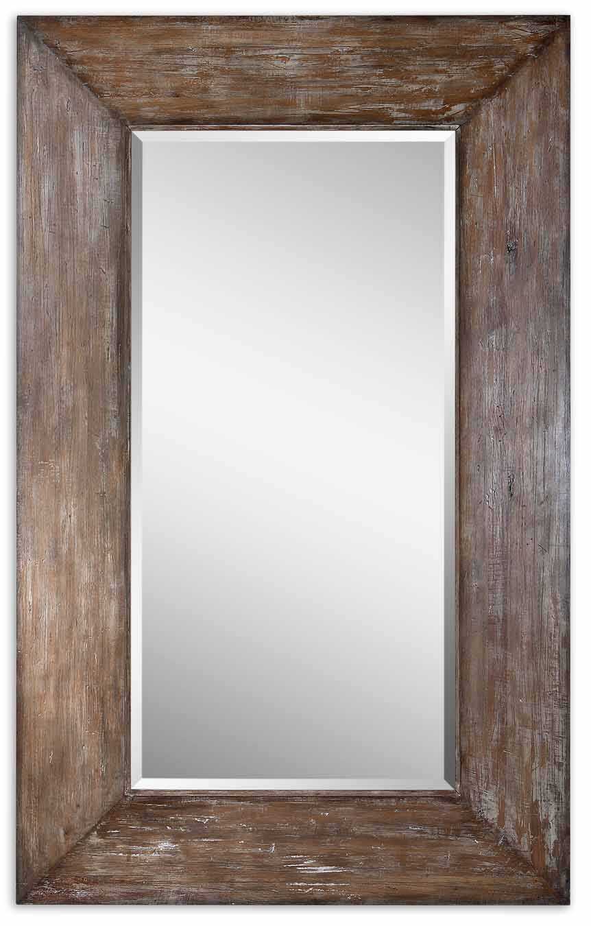 Langford – Large Wood Mirror – Dark Brown