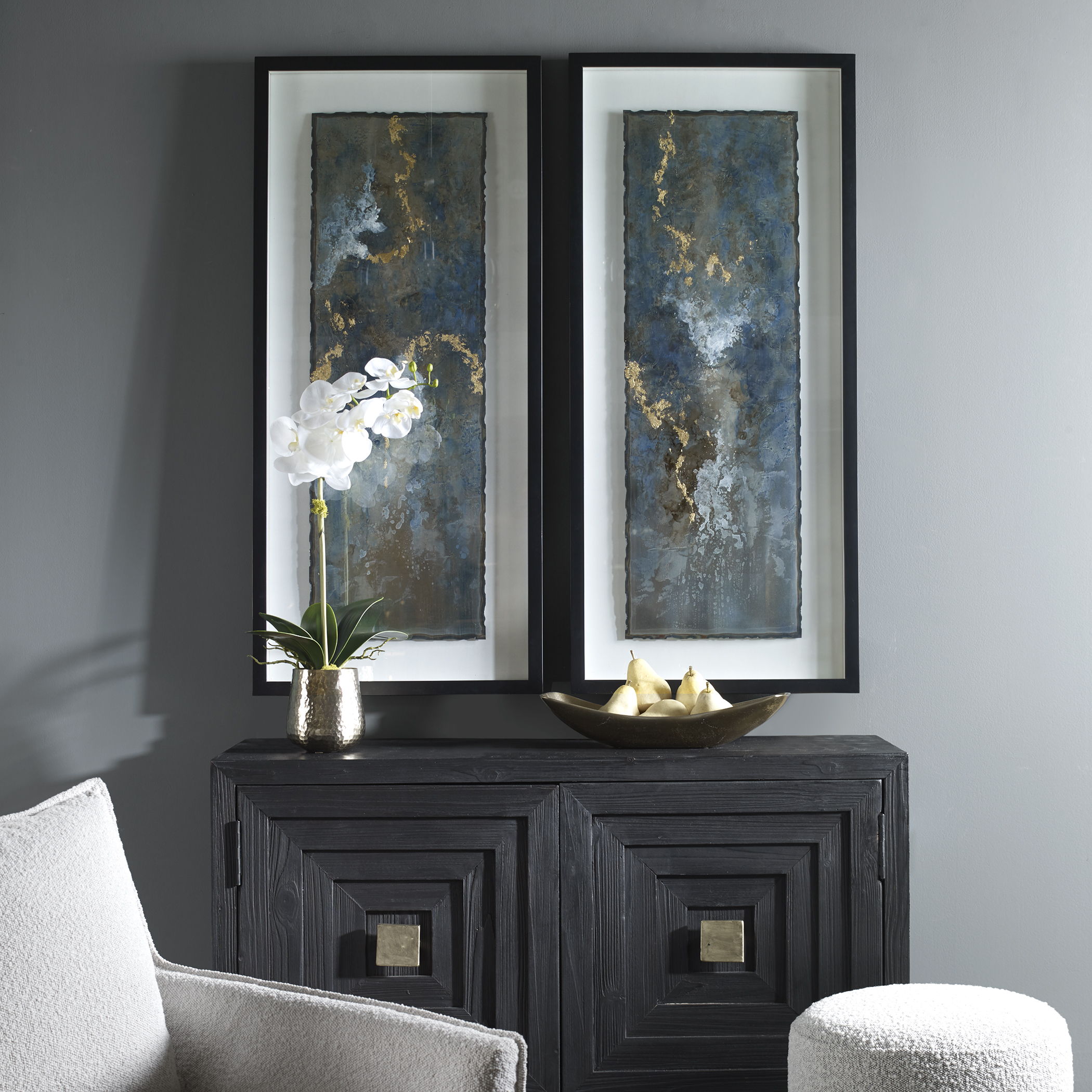 Glimmering Agate - Abstract Prints (Set of 2) - Blue - Image 2