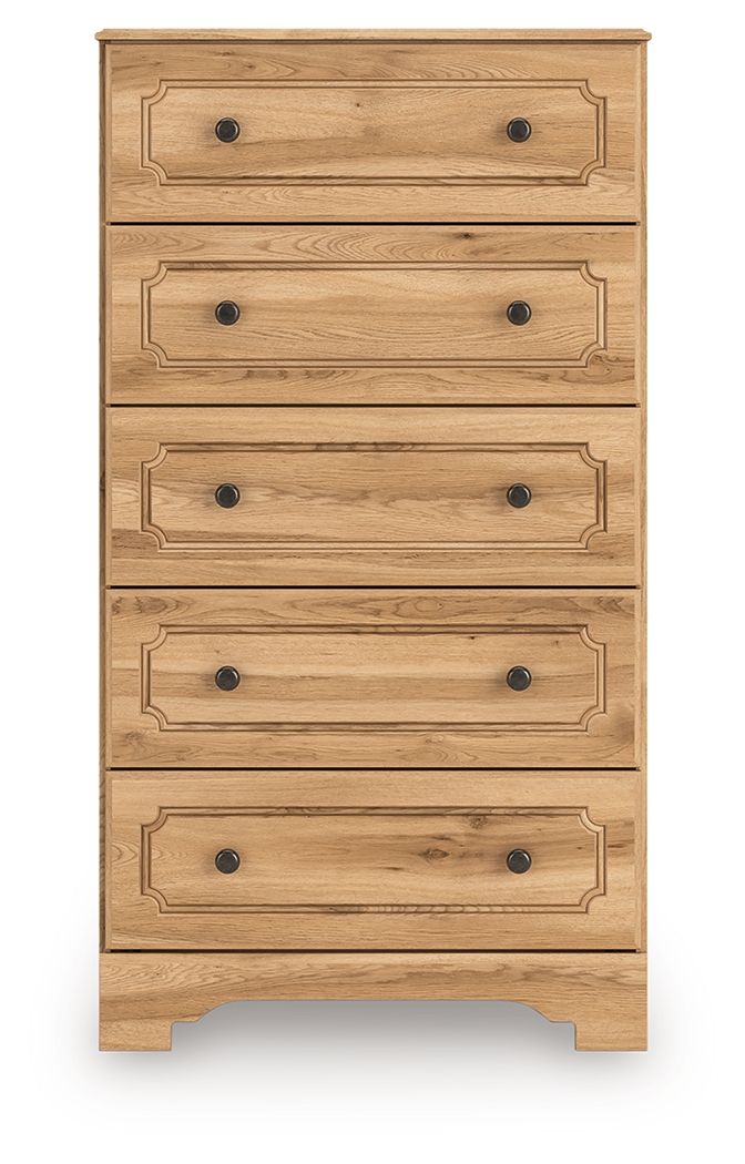 Aleaport - Five Drawer Chest - Warm Brown - Image 3