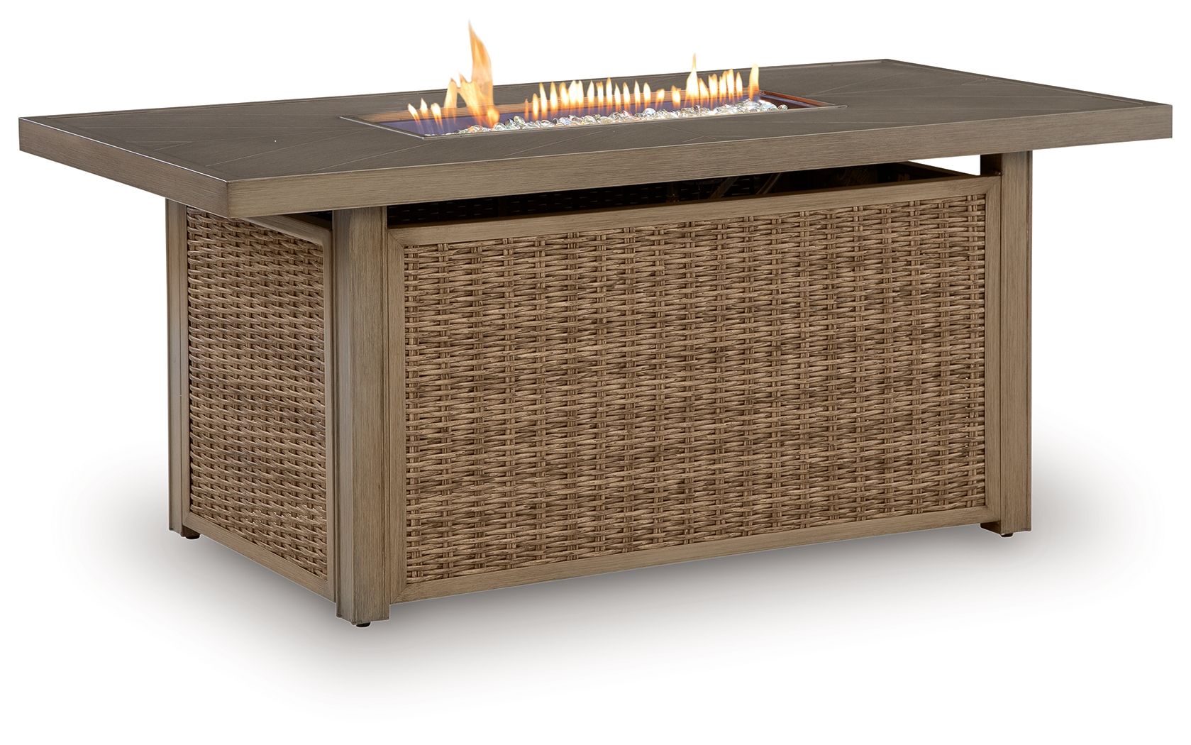 Laguna Heights - Rectangular Fire Pit Table - Beige - Image 3