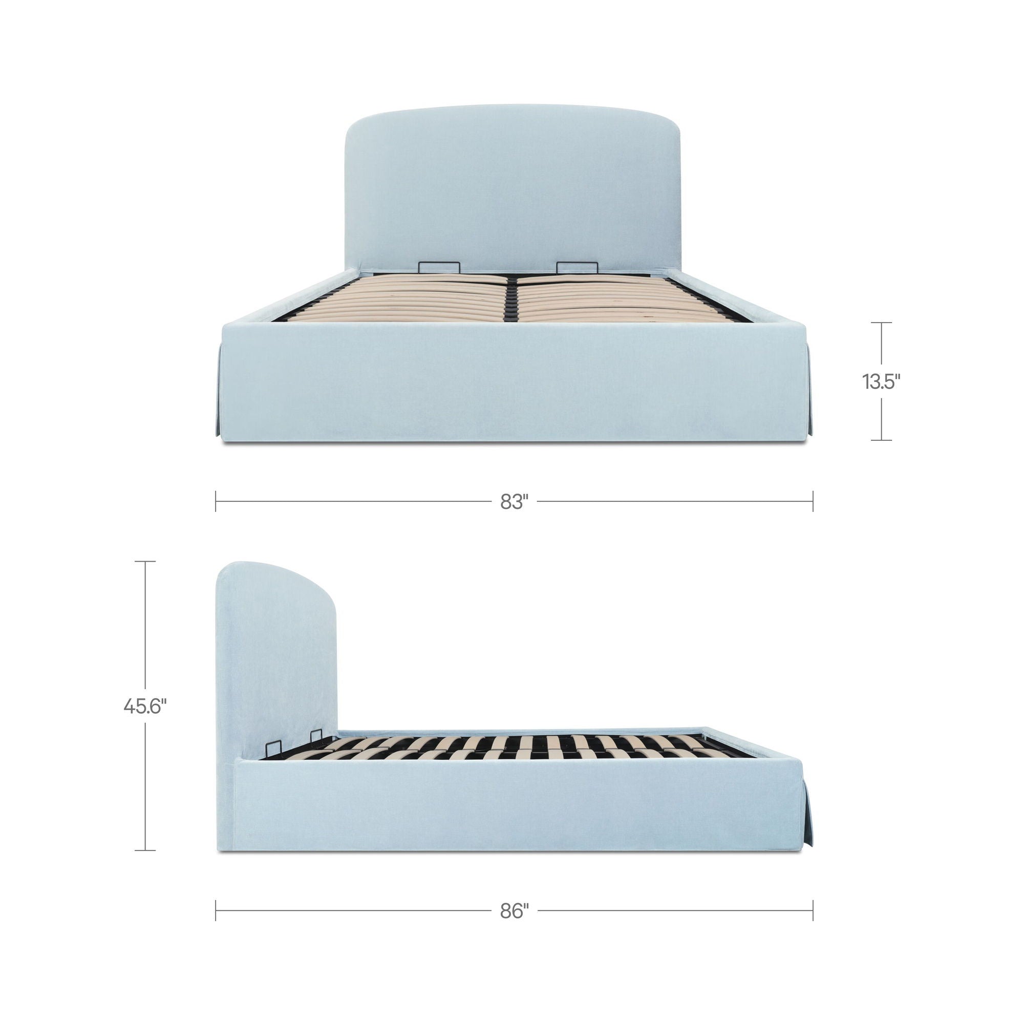 Joan - King Storage Bed - Light Blue - Image 2