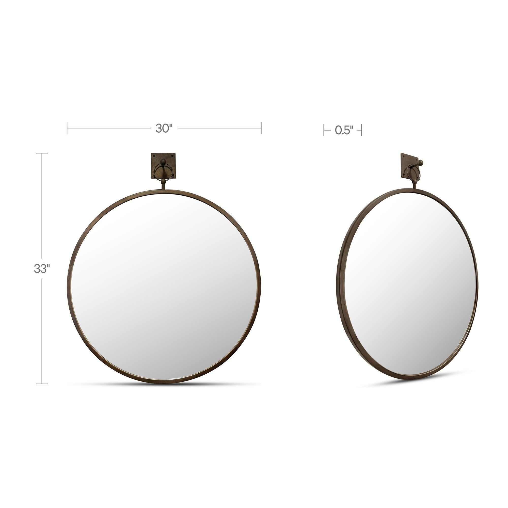 Cameo - Mirror - Aged Brass - Image 2