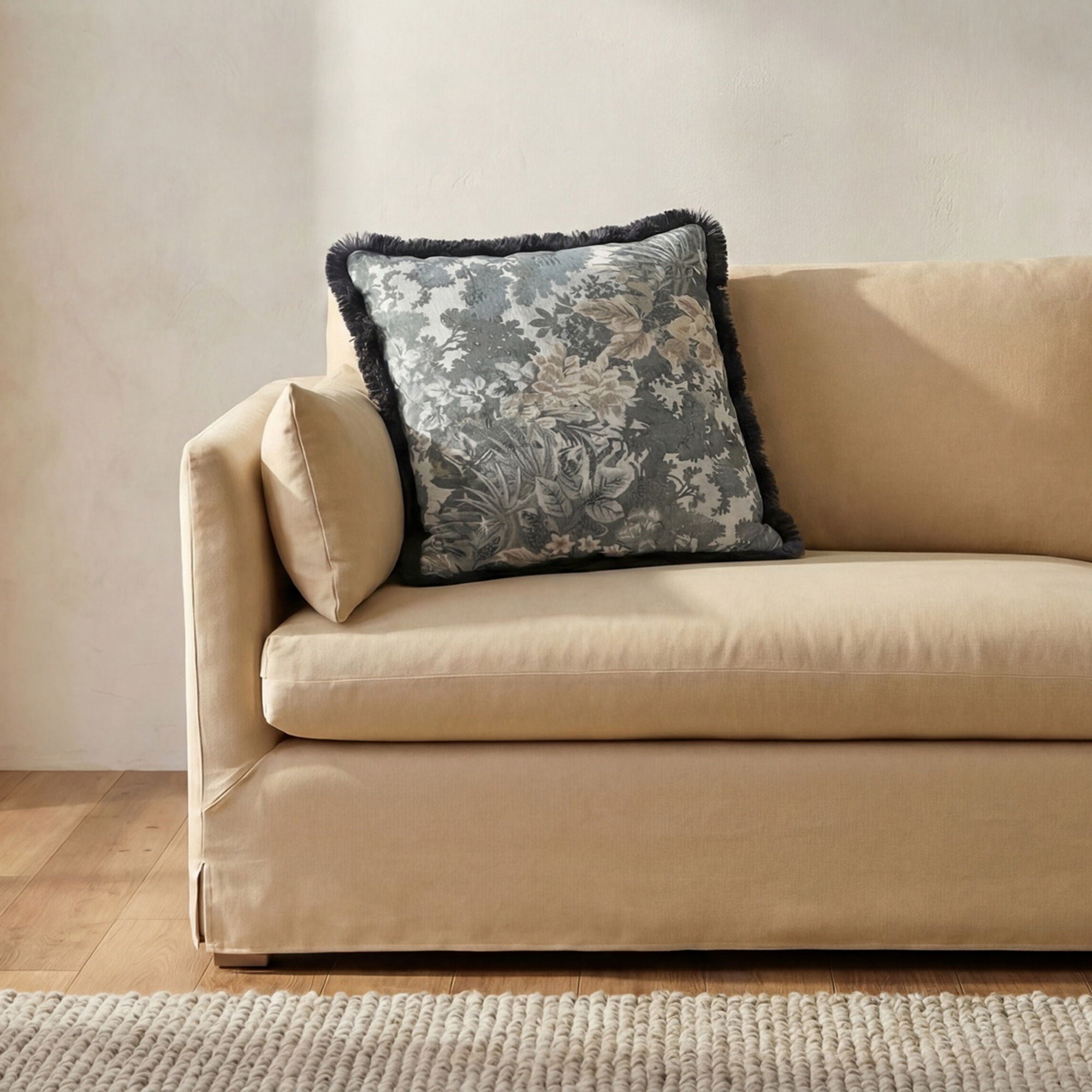 Yasmin – Square Cushion Tapestry – Blue / Gray
