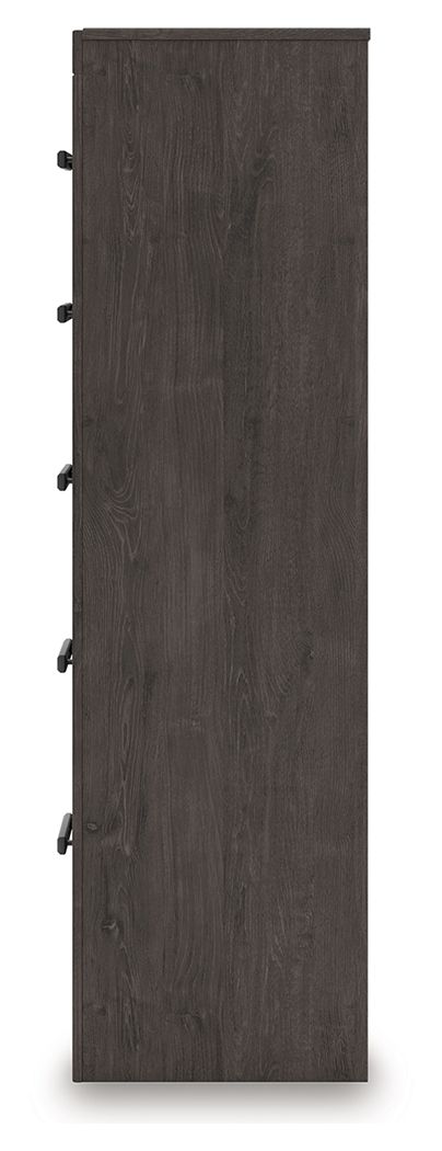 Prendonea - Five Drawer Chest - Charcoal - Image 3