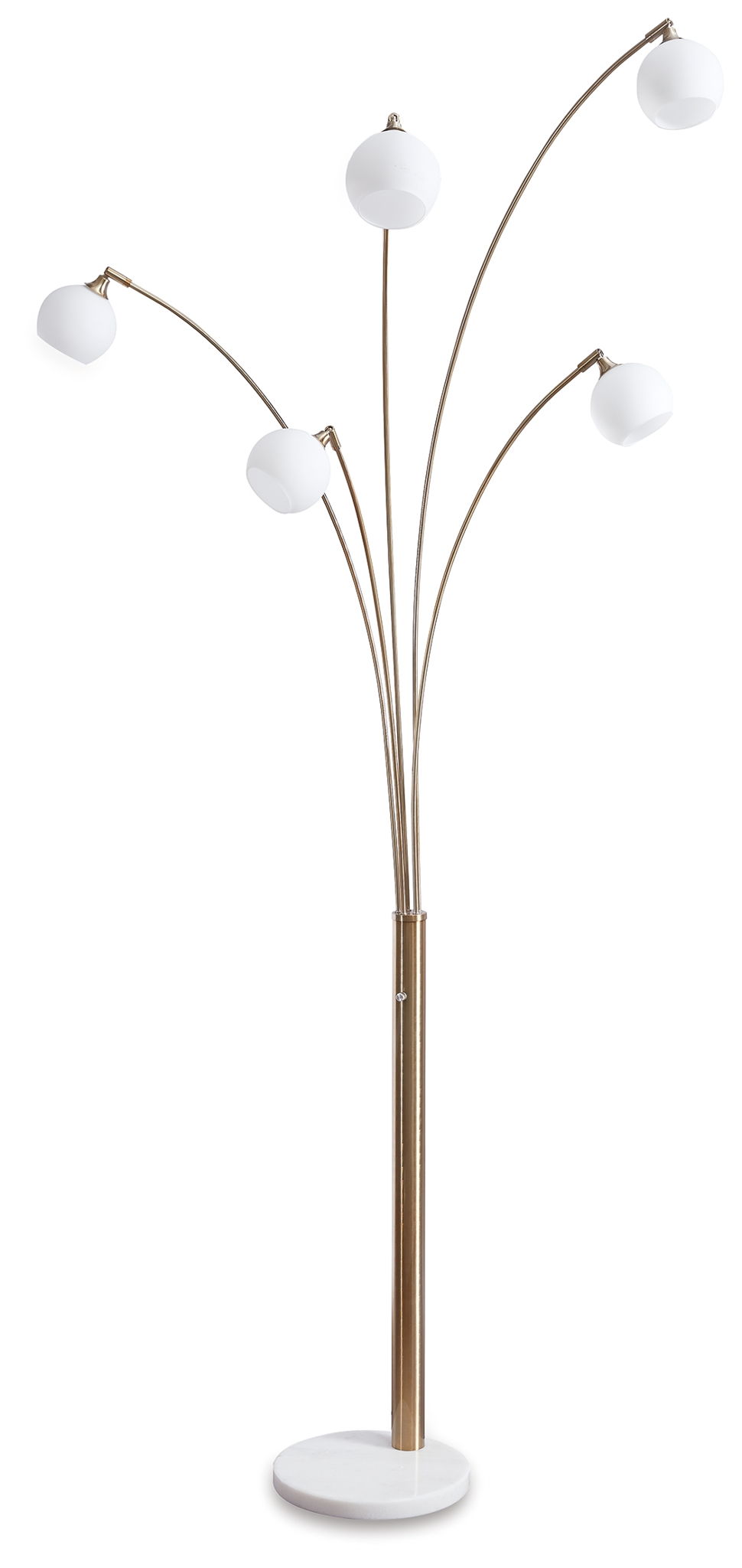 Taliya - Metal Arc Lamp  - Champagne / White - Image 1