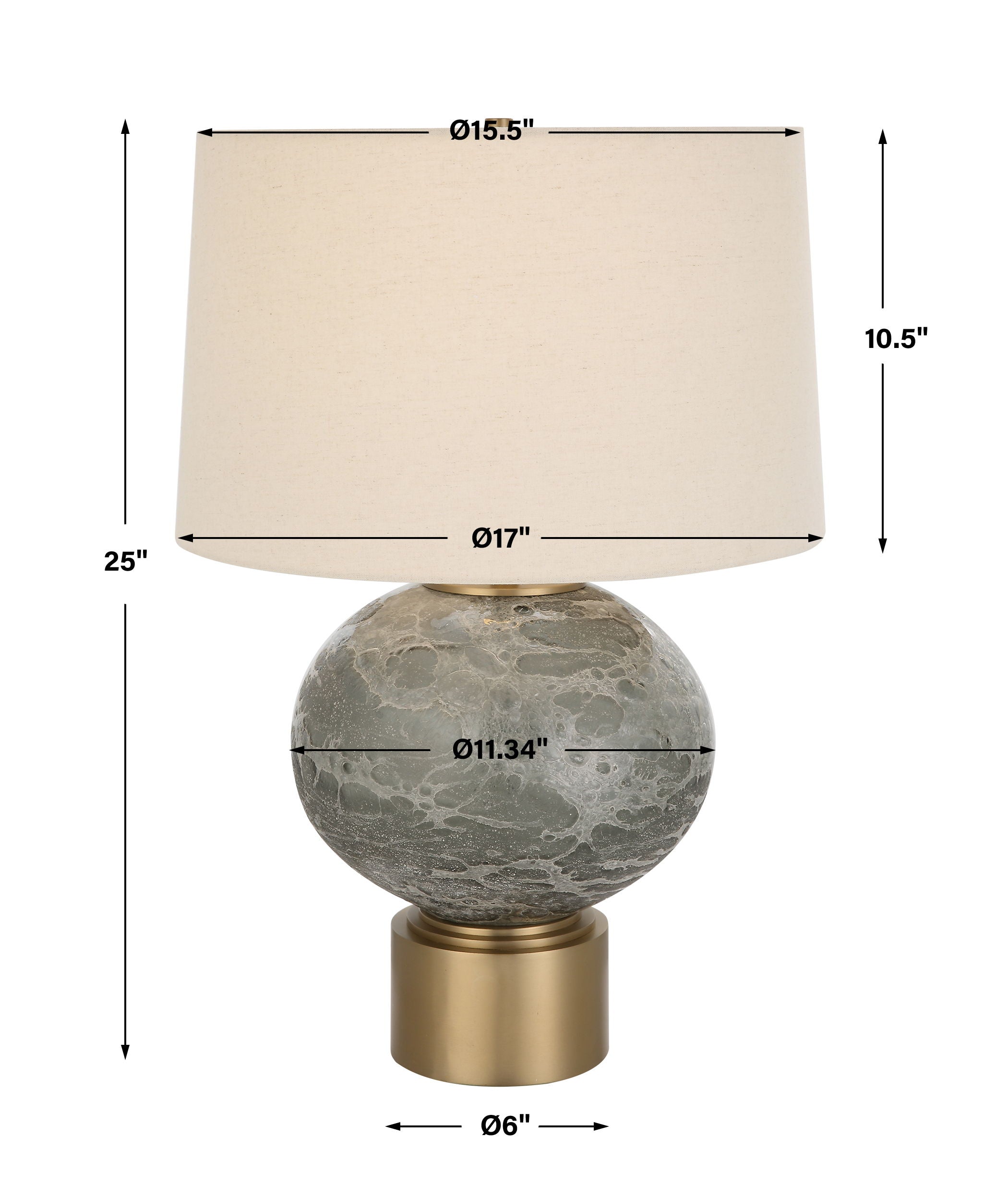 Lunia - Gray Glass Table Lamp - Image 3
