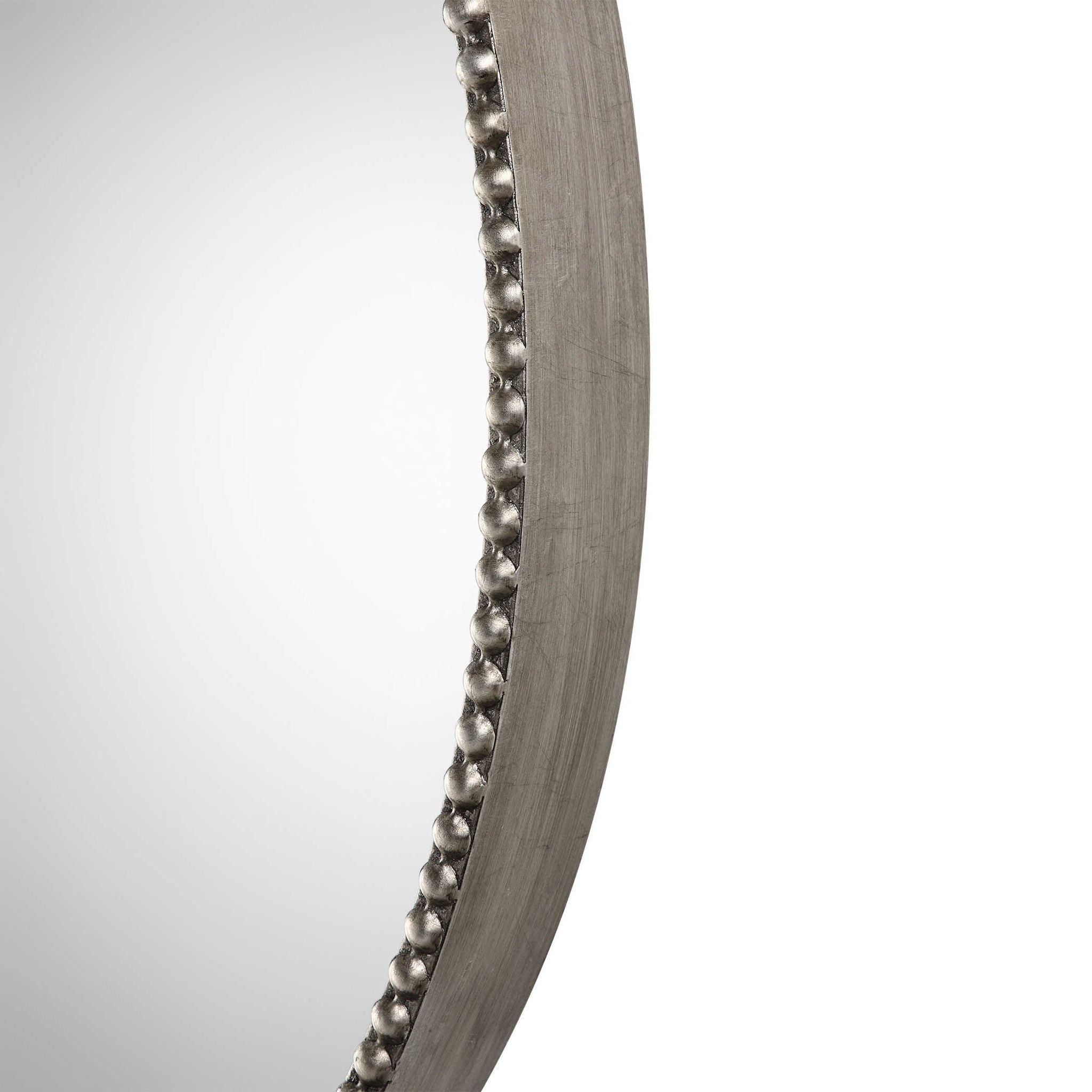 Stefania - Beaded Round Mirror - Pearl Silver - Image 3