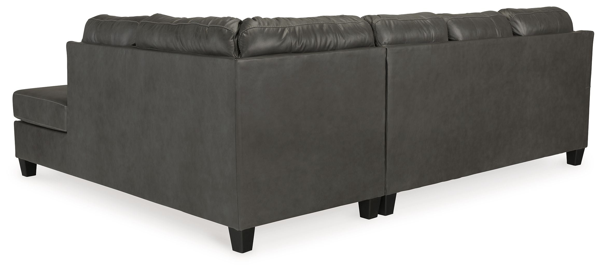 Valderno - 2-Piece Sectional With Raf Corner Chaise - Leather Match - Fog - Image 3