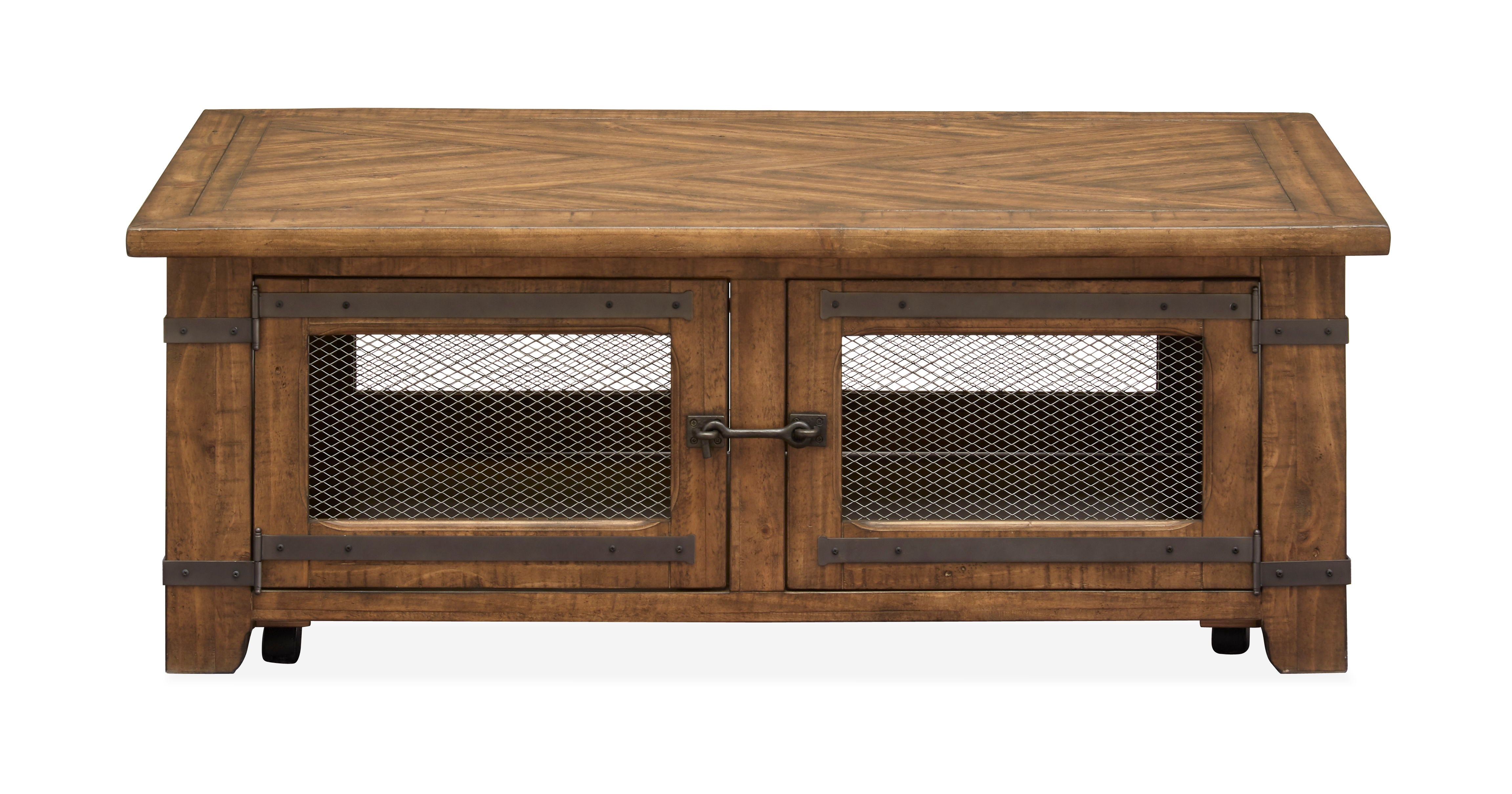Chesterfield - Top Storage Cocktail Table With Casters - Farmhouse Timber - Image 2