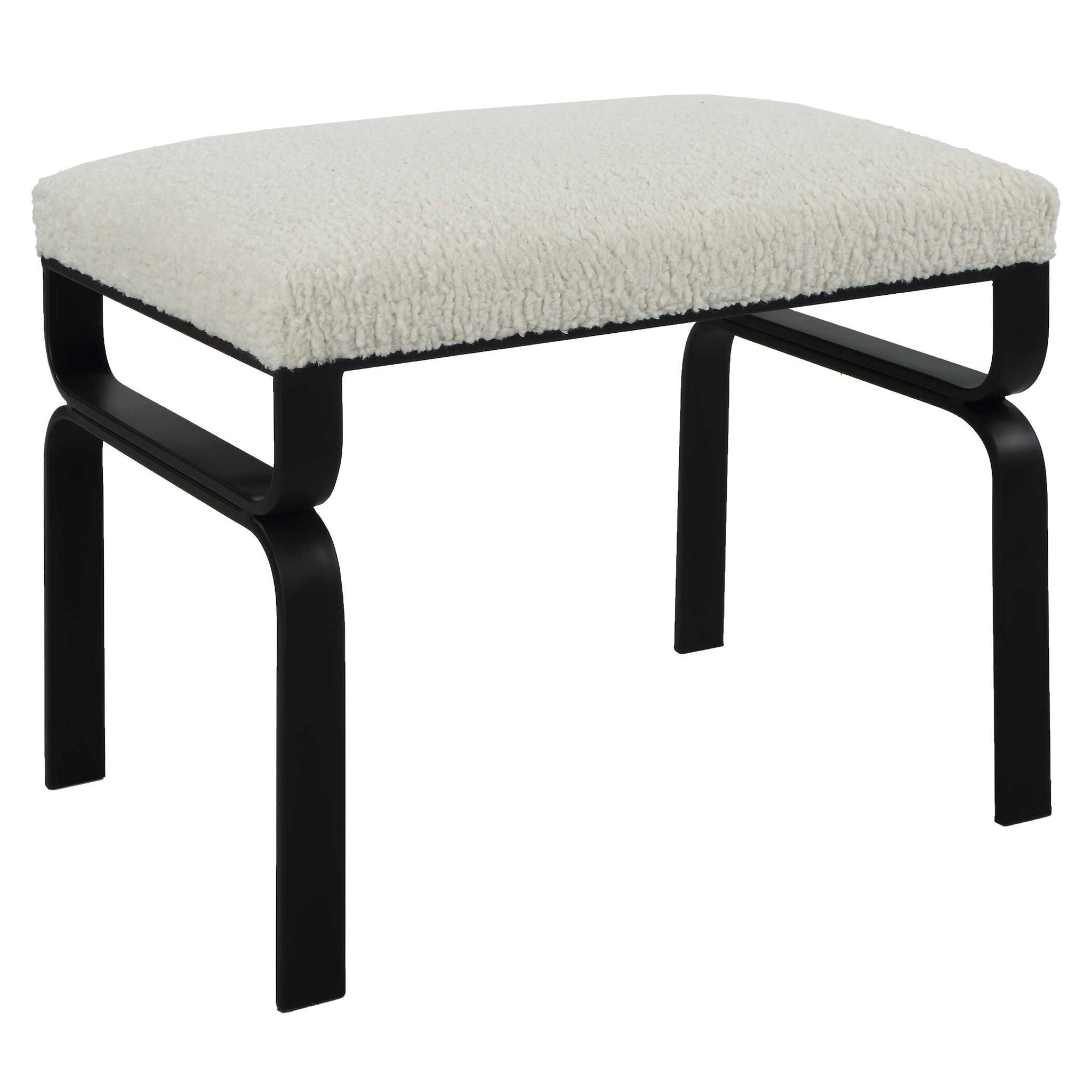 Diverge - White Shearling Small Bench - Image 3