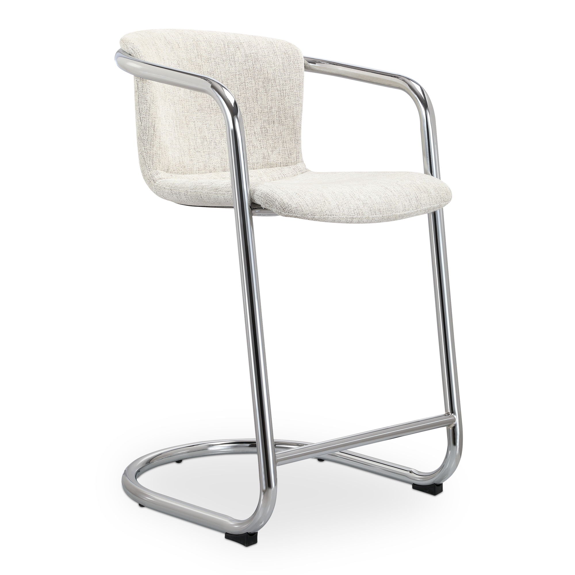Freeman - Chrome Frame Counter Stool (Set of 2) - Blended Cream - Image 3
