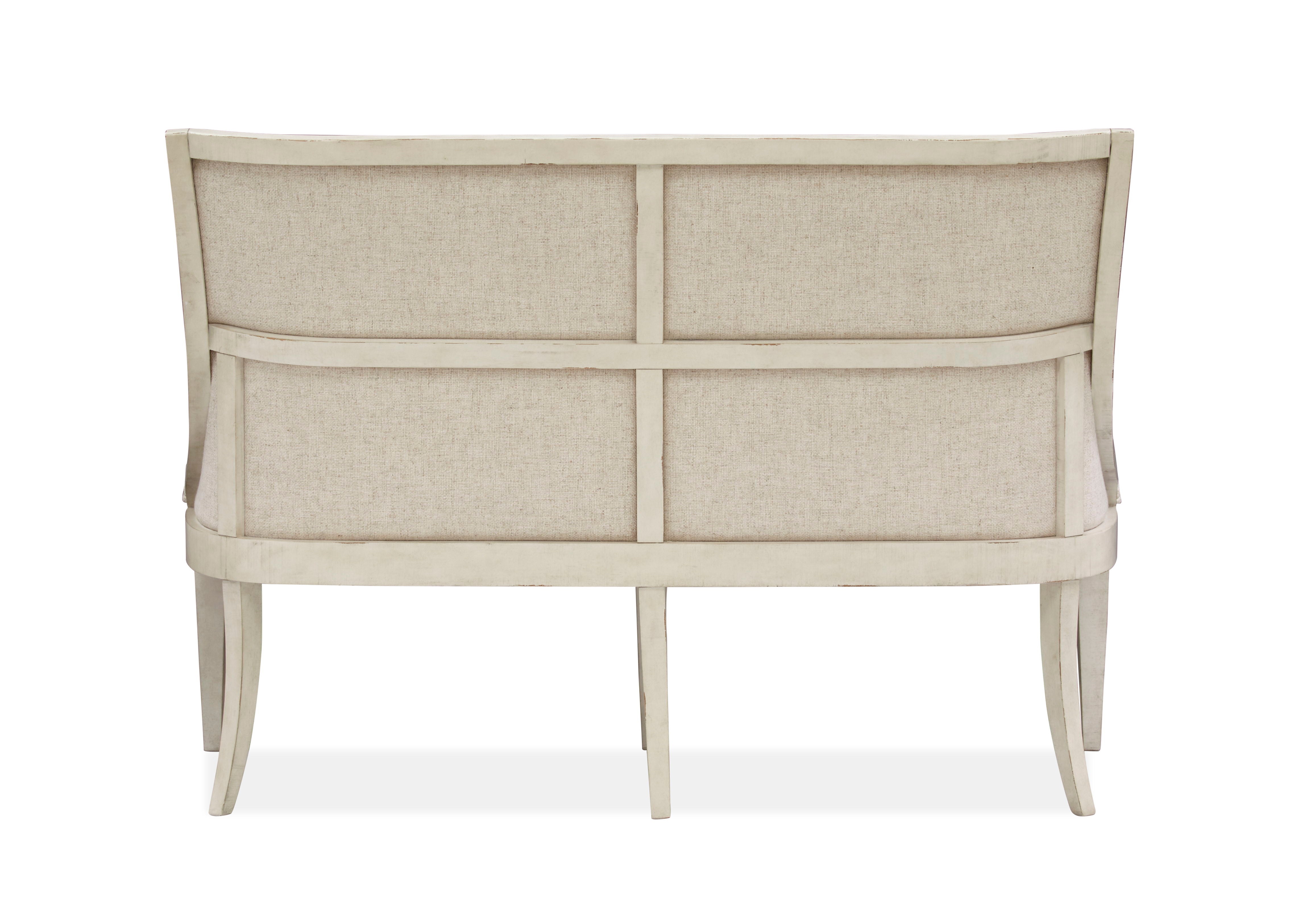 Newport - Bench With Upholstered Seat & Back - Alabaster - Image 2