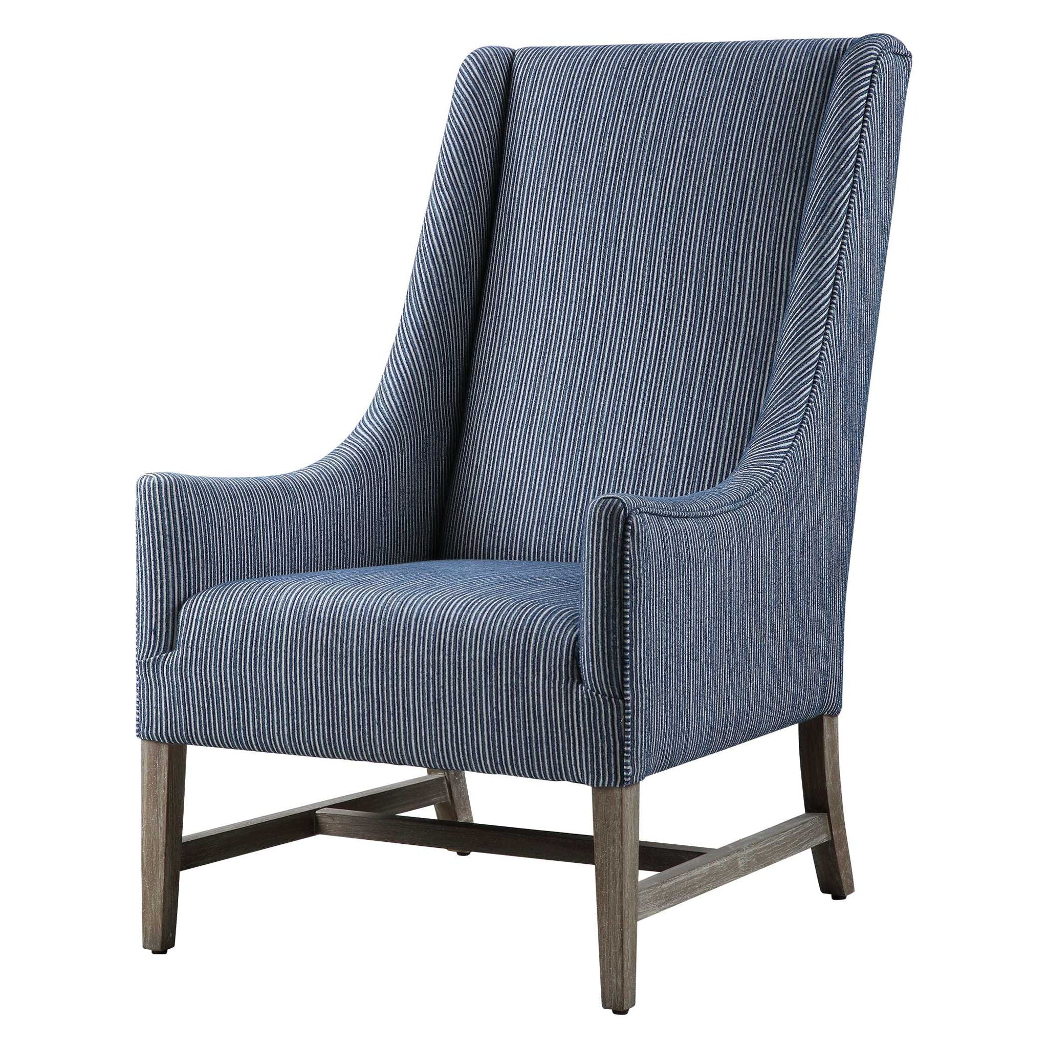 Galiot - Wingback Accent Chair - Blue - Image 3