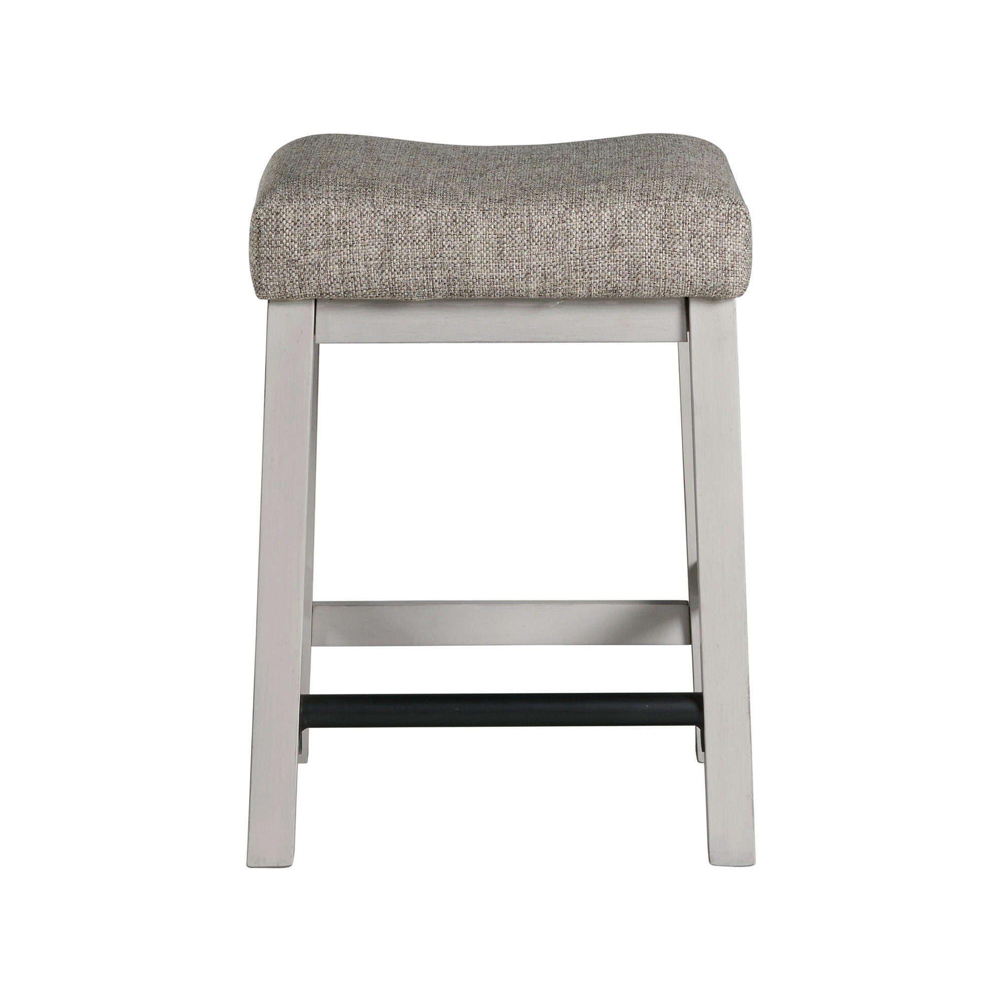 Drake - Backless Stool - Rustic White / French Oak - Image 2