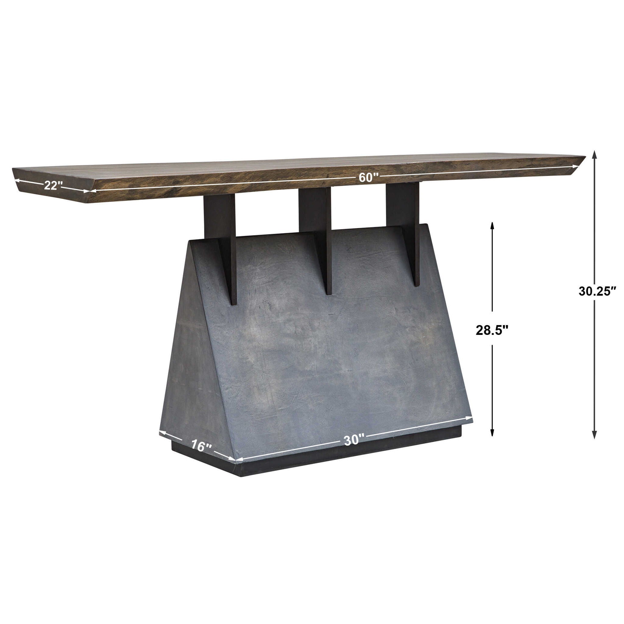 Vessel - Industrial Console Table - Dark Brown & Dark Gray - Image 2